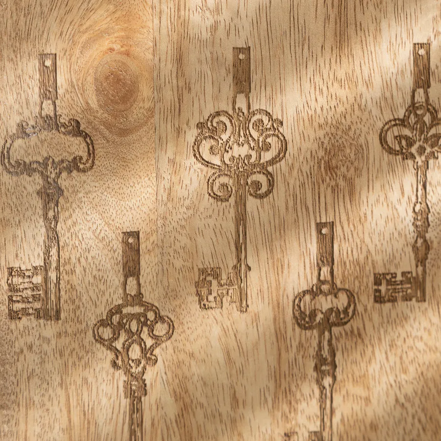Rustic Wooden Key Cabinet with Vintage Key Design