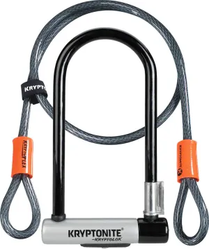 Security - Kryptonite KryptoLok U-Lock - 4 x 9", Includes 4' cable-bracket