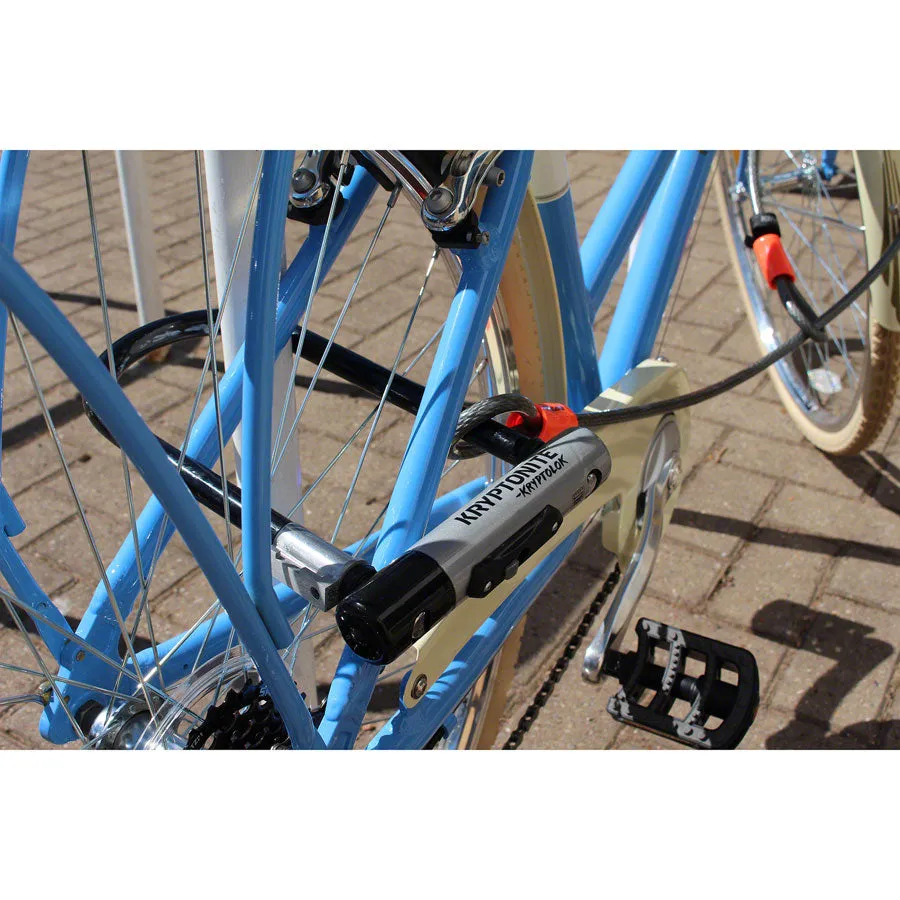 Security - Kryptonite KryptoLok U-Lock - 4 x 9", Includes 4' cable-bracket