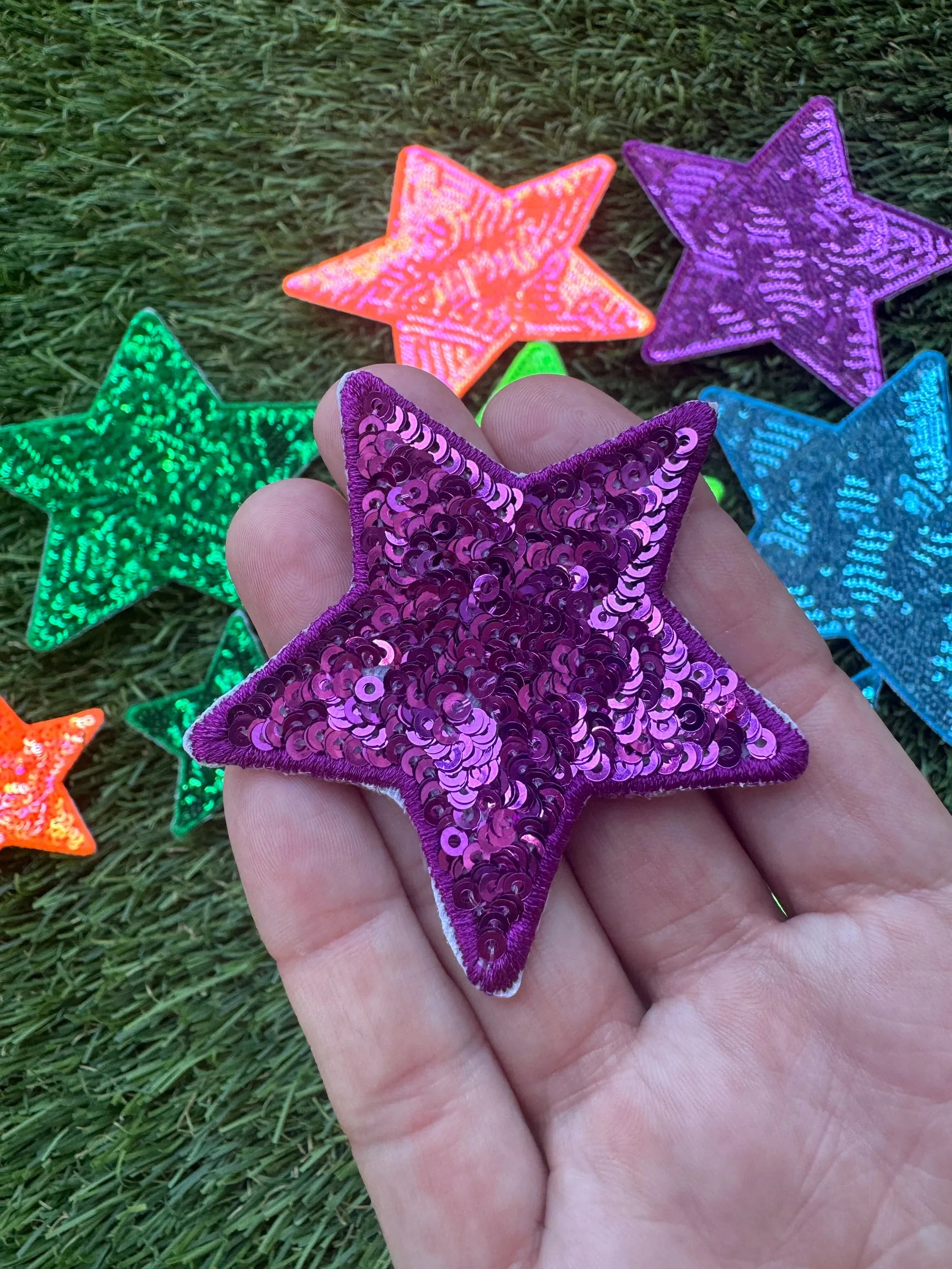 Sequin Stars Iron On Patch (Small & Large)