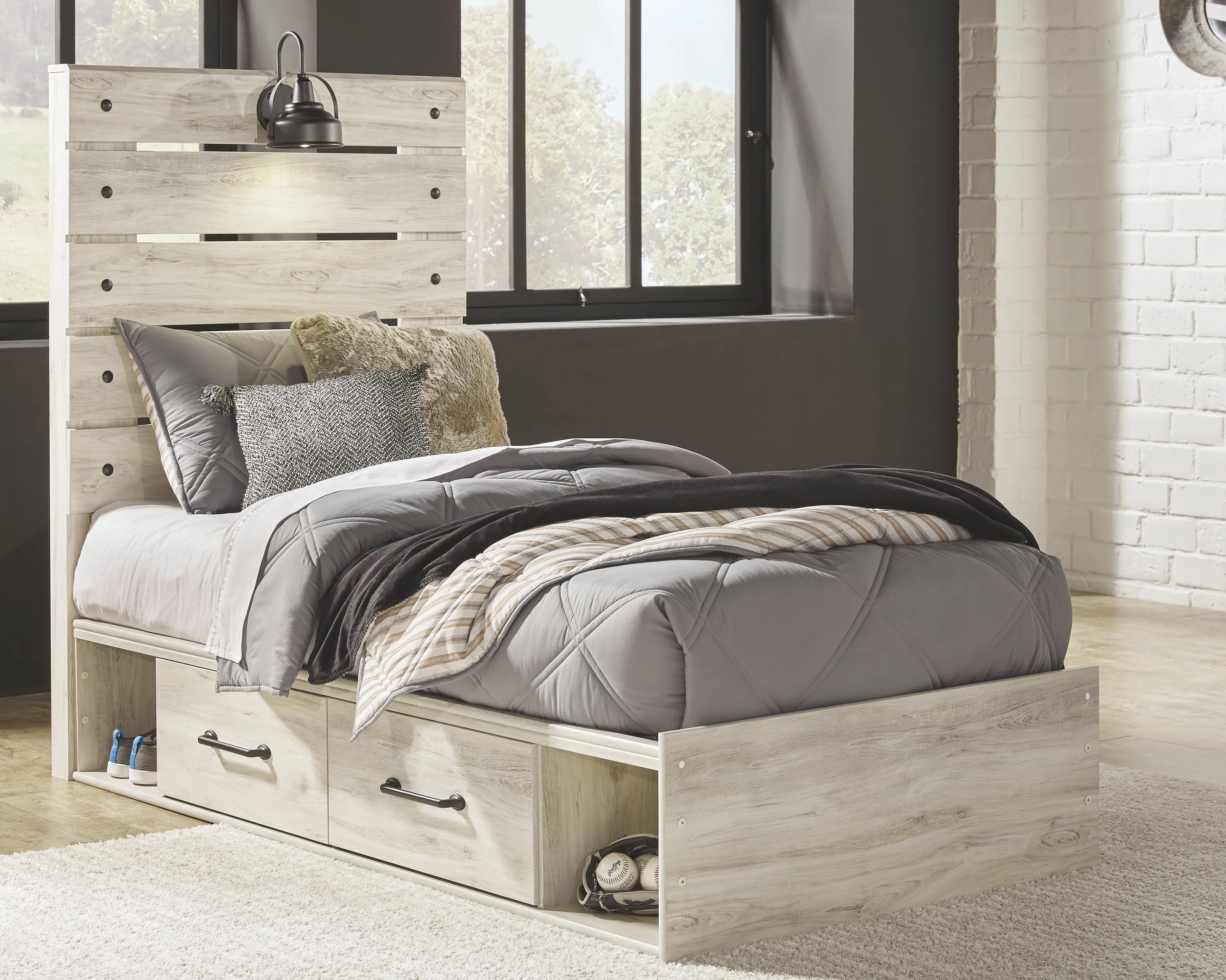 Signature Design by Ashley Cambeck Twin Panel Bed with 2 Storage Drawers