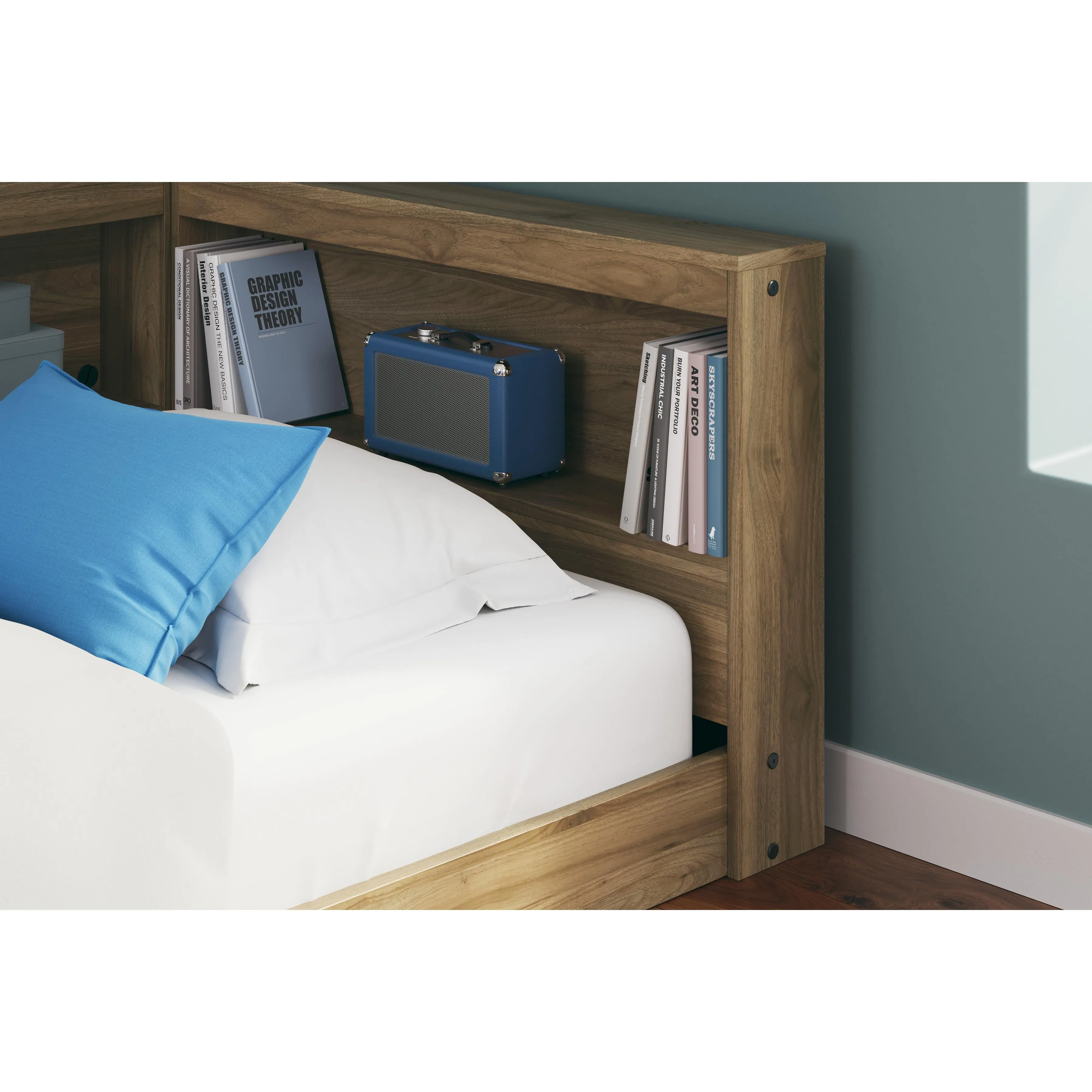 Signature Design by Ashley Deanlow Twin Bookcase Bed with Storage EB1866-163/EB1866-182