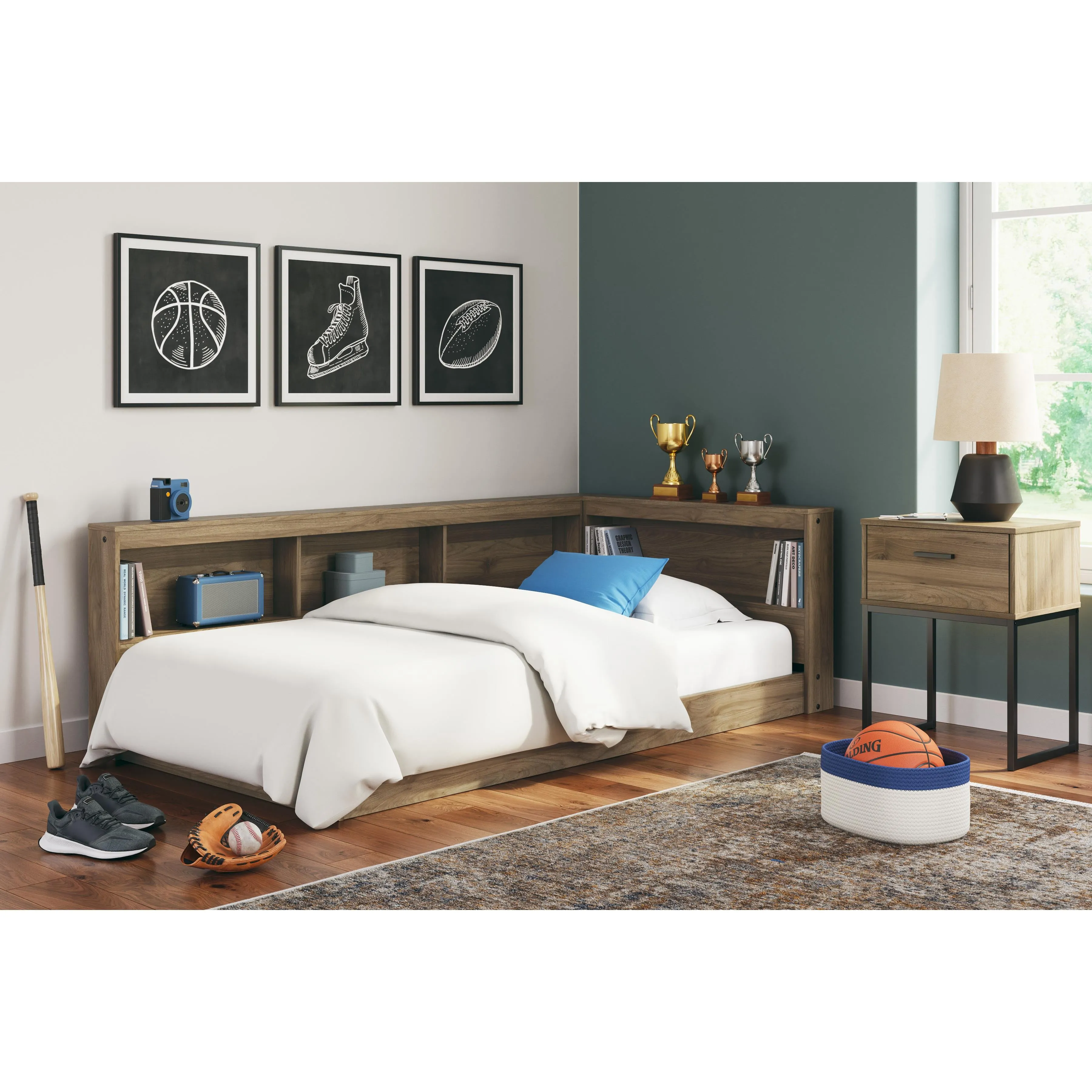 Signature Design by Ashley Deanlow Twin Bookcase Bed with Storage EB1866-163/EB1866-182