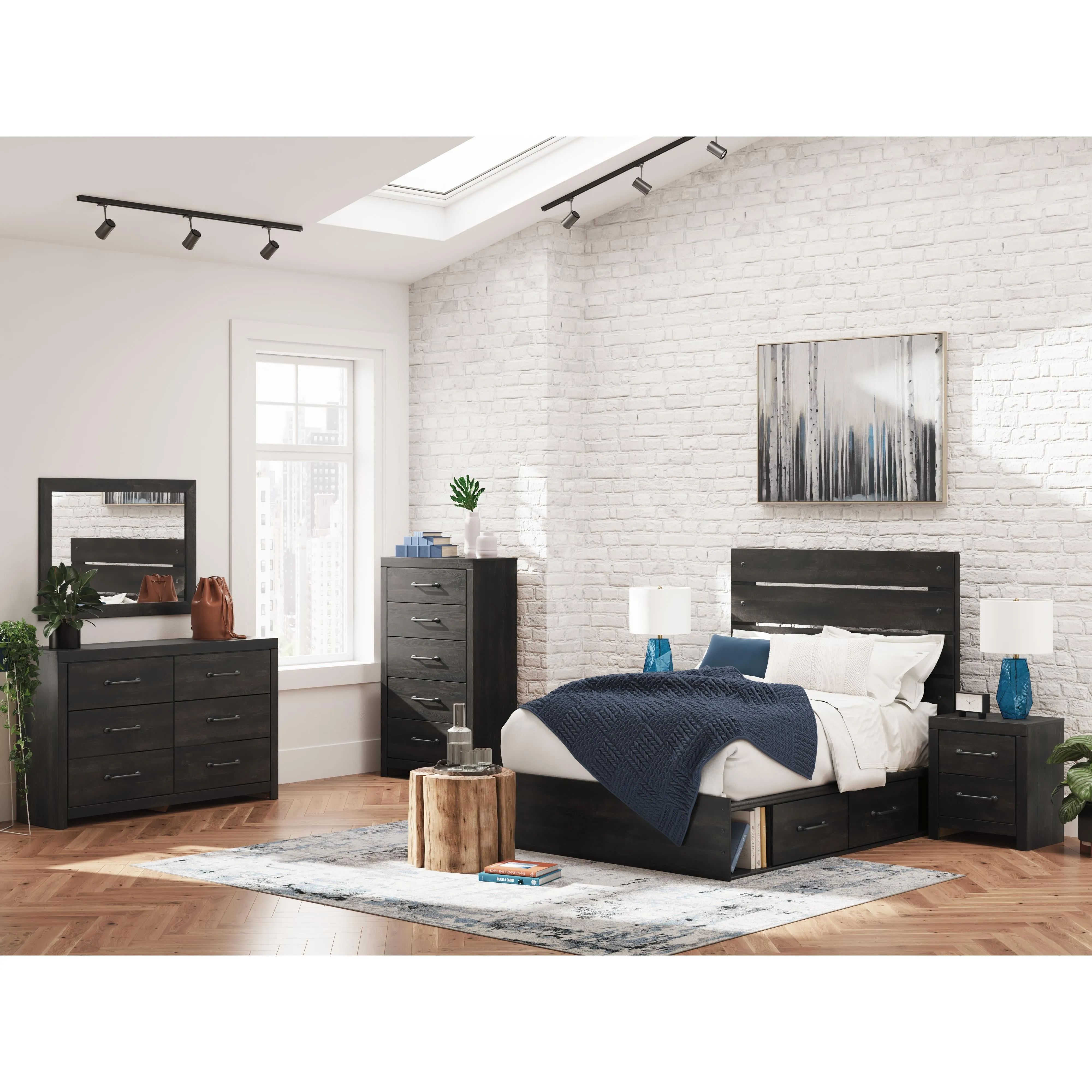 Signature Design by Ashley Hollivern Full Panel Bed with Storage PCB2108-55/PCB2108-50/PCB2108-50/B100-12