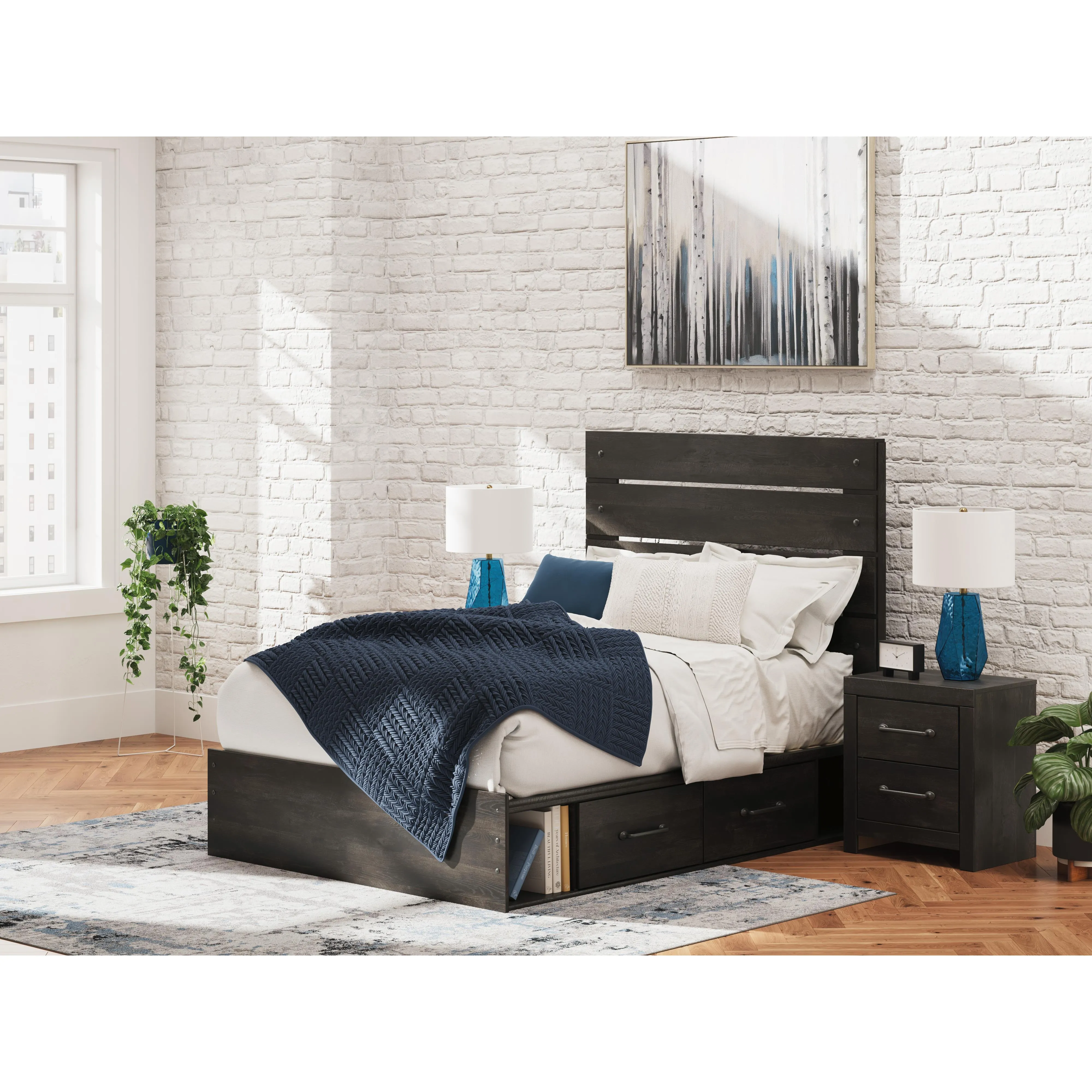 Signature Design by Ashley Hollivern Full Panel Bed with Storage PCB2108-55/PCB2108-50/PCB2108-50/B100-12