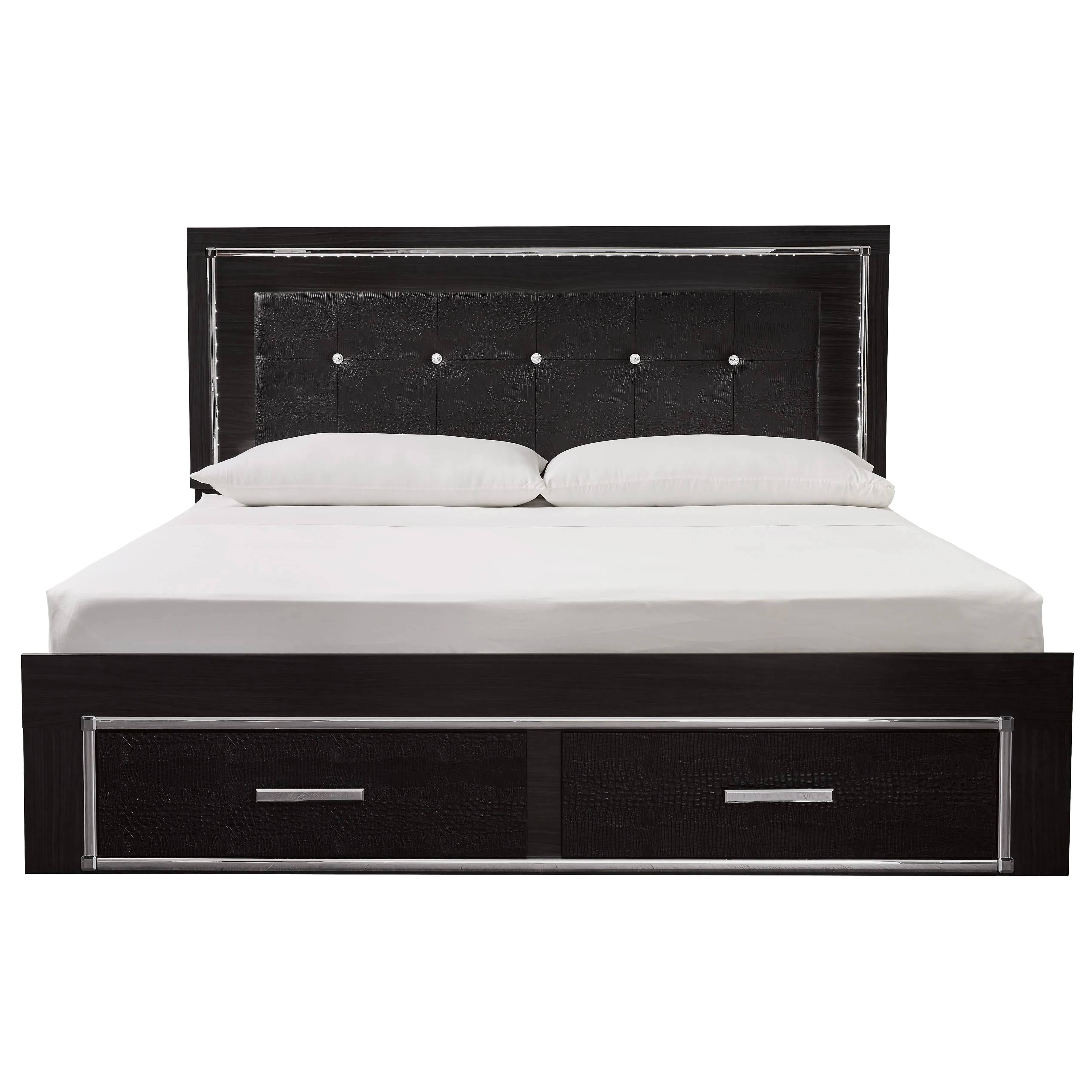Signature Design by Ashley Kaydell King Upholstered Panel Bed with Storage B1420-58/B1420-56S/B1420-97