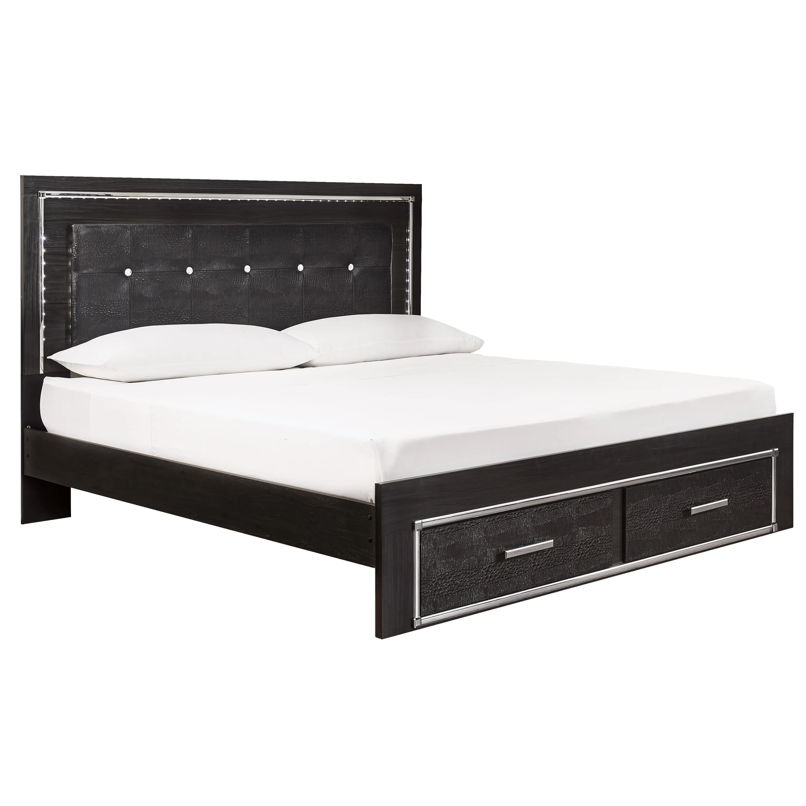 Signature Design by Ashley Kaydell King Upholstered Panel Bed with Storage B1420-58/B1420-56S/B1420-97