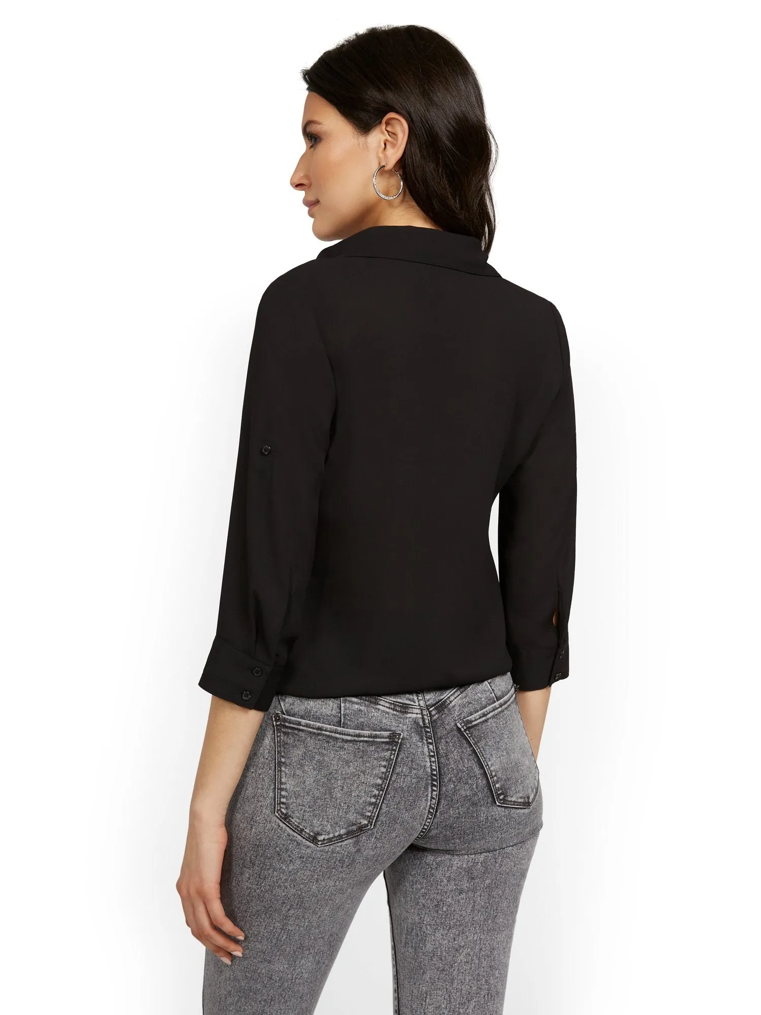 Split-Neck Double Pocket Top