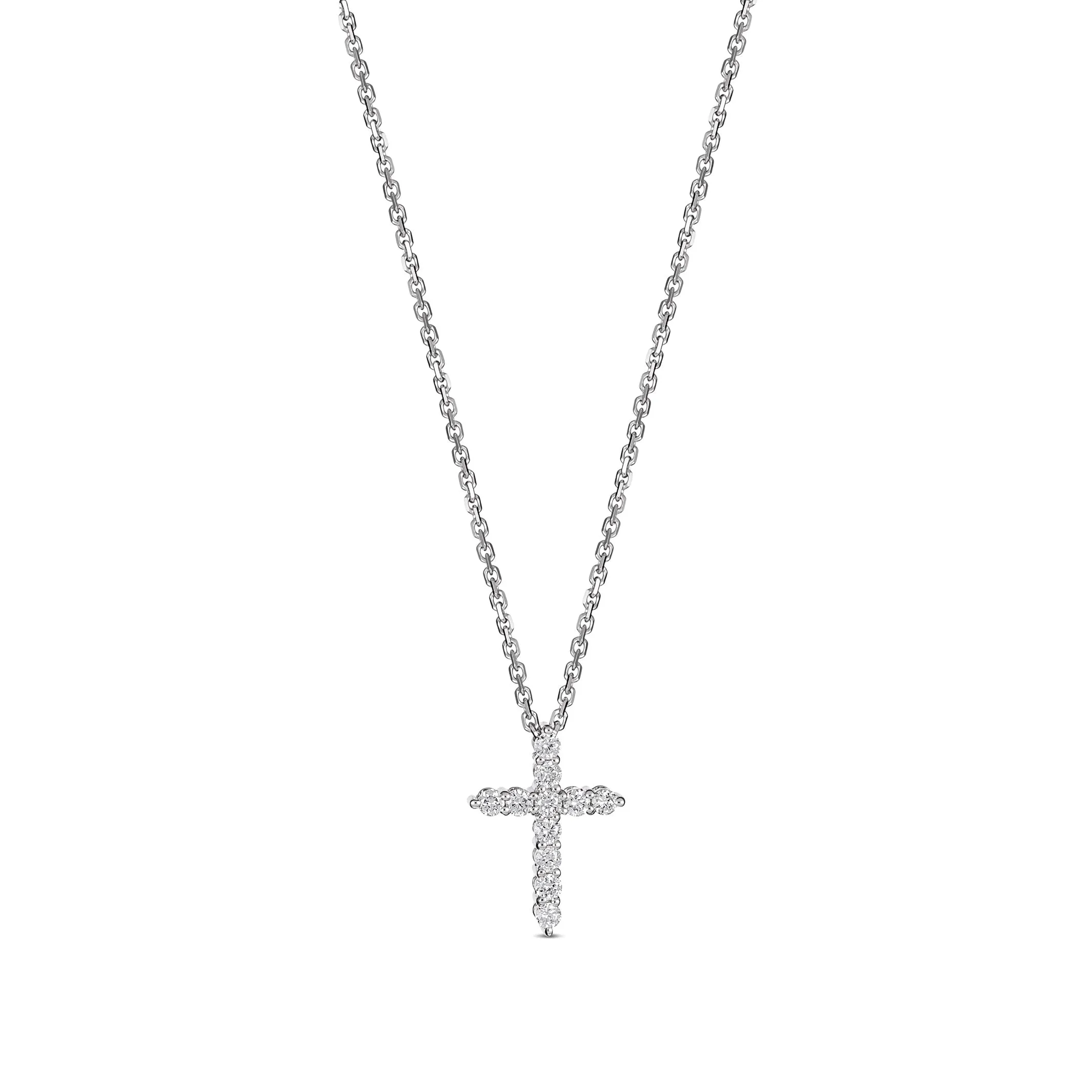 Stella Diamond Cross Necklace | White Gold