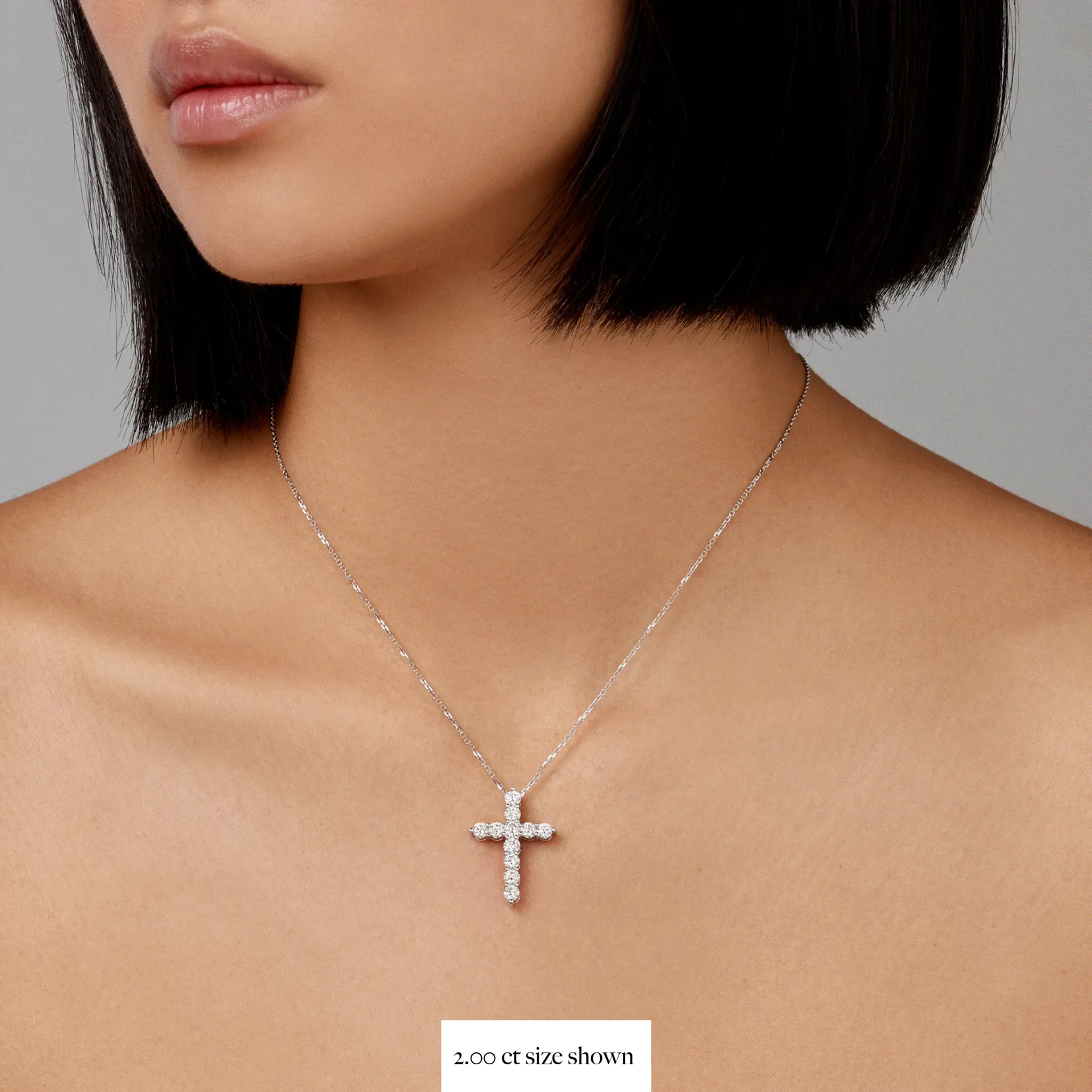 Stella Diamond Cross Necklace | White Gold