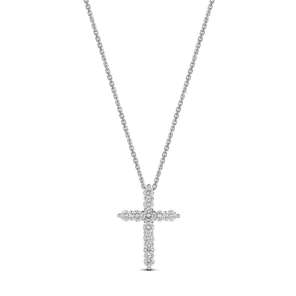 Stella Diamond Cross Necklace | White Gold