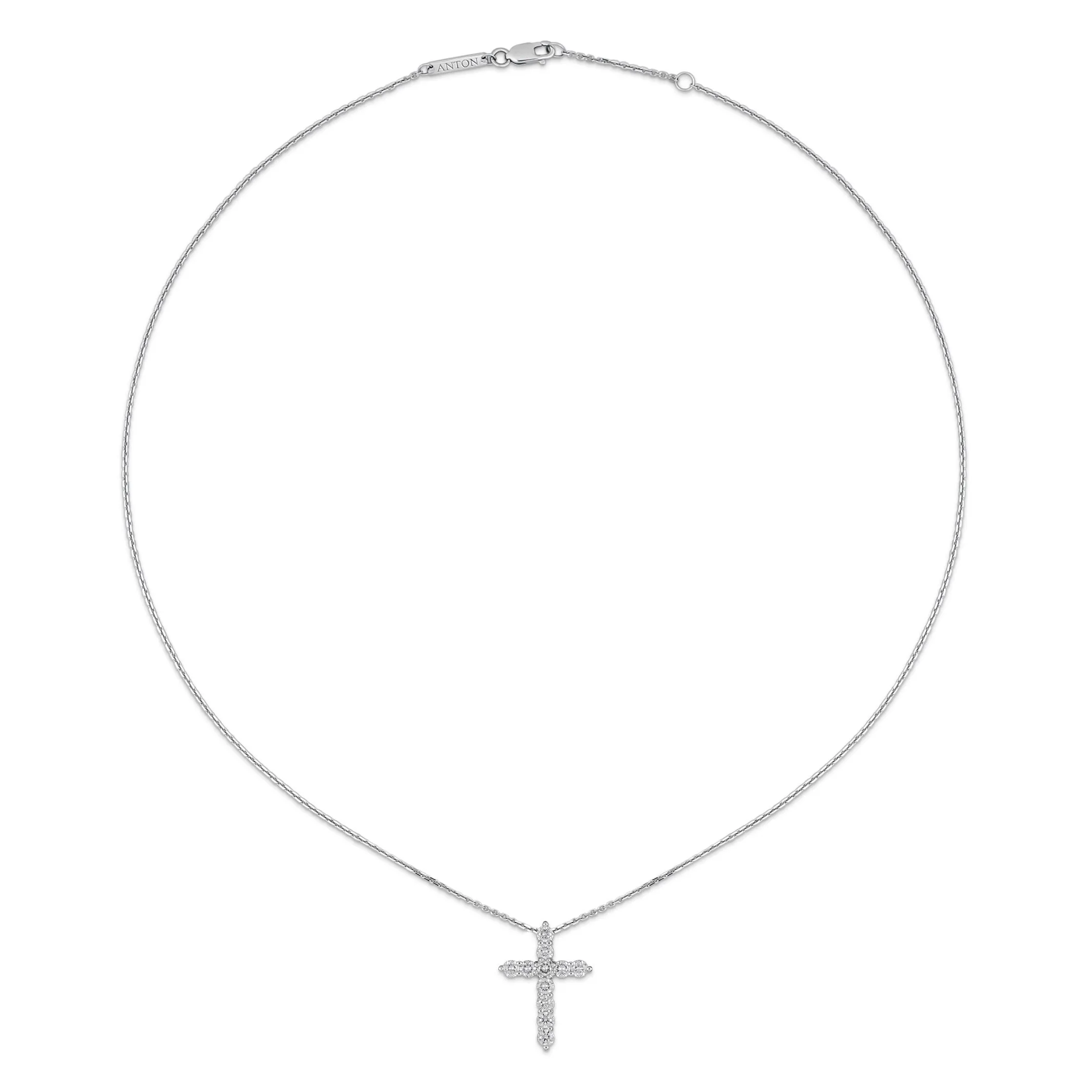 Stella Diamond Cross Necklace | White Gold