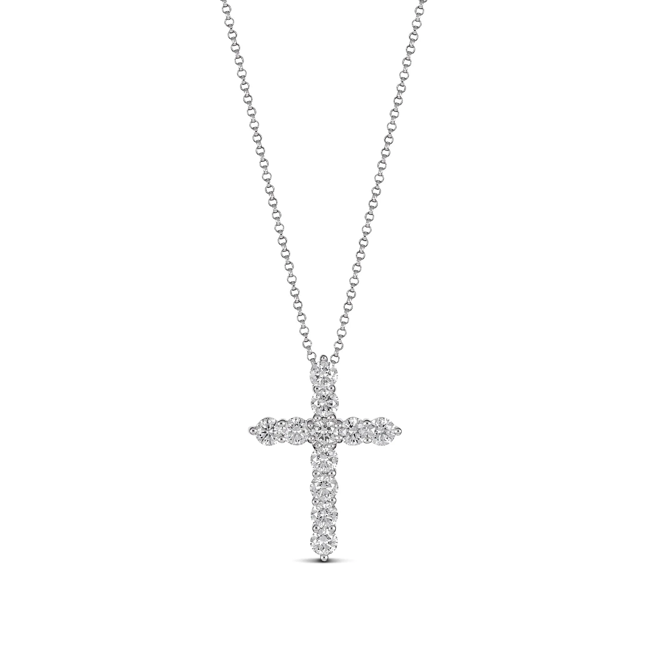 Stella Diamond Cross Necklace | White Gold