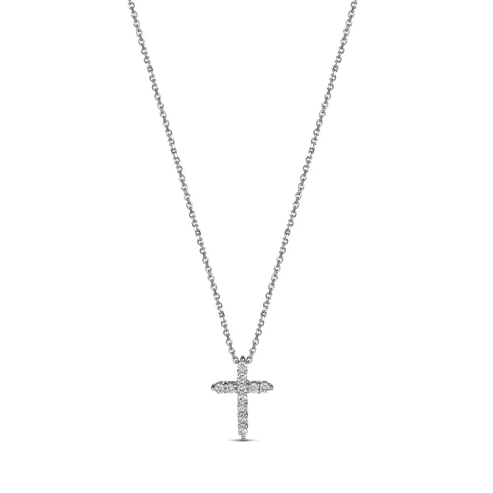 Stella Diamond Cross Necklace | White Gold