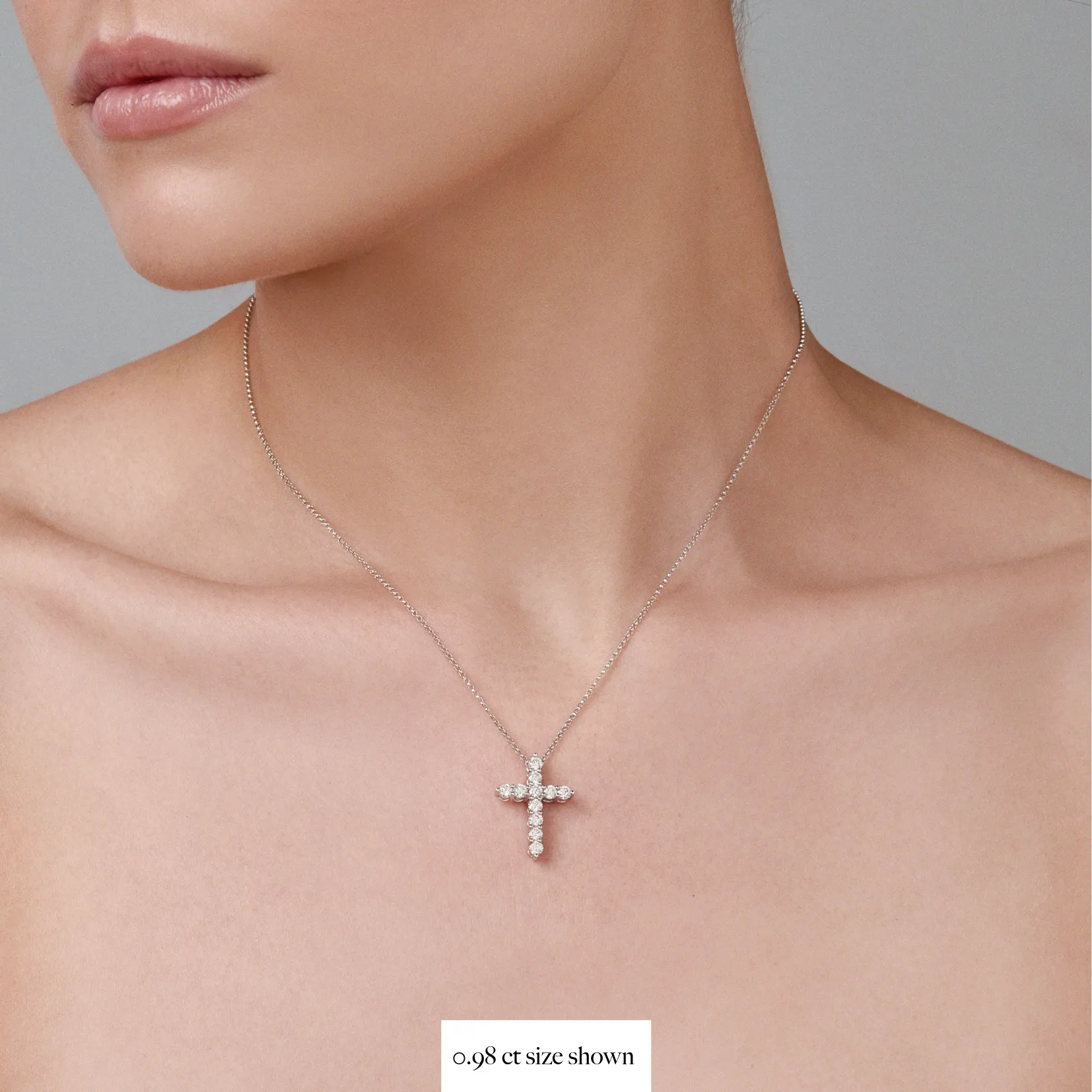 Stella Diamond Cross Necklace | White Gold
