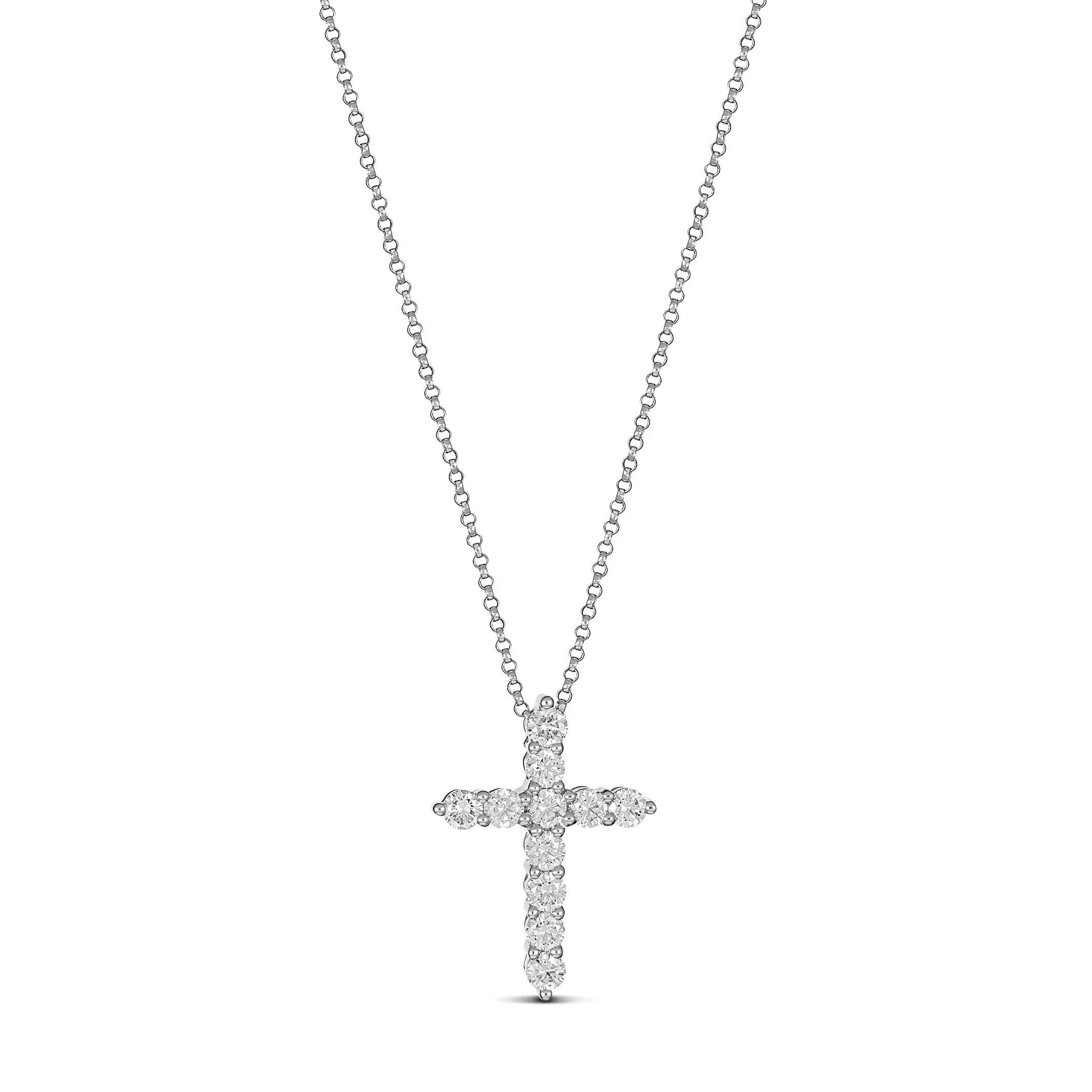 Stella Diamond Cross Necklace | White Gold