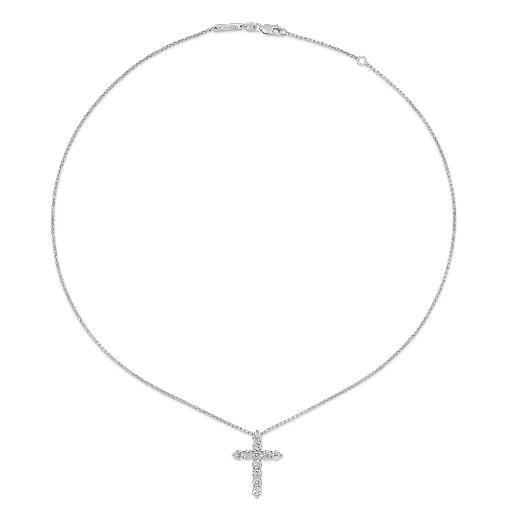 Stella Diamond Cross Necklace | White Gold