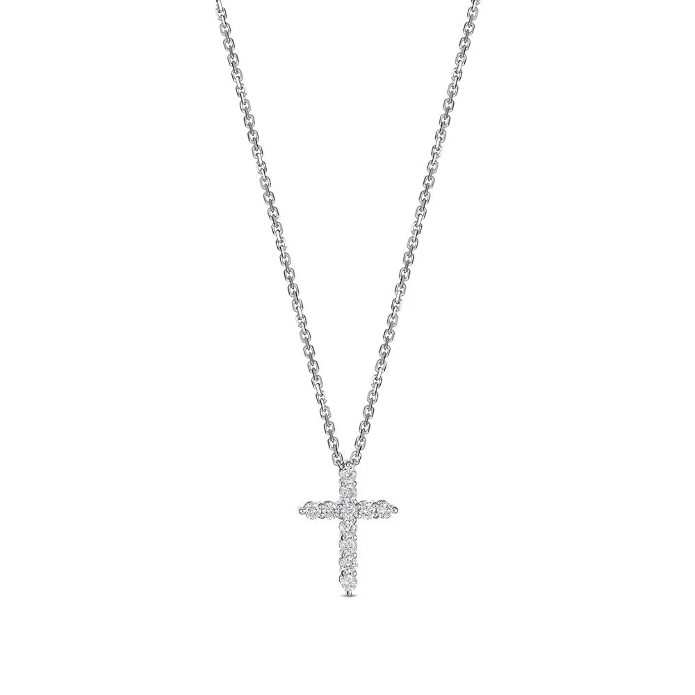 Stella Diamond Cross Necklace | White Gold