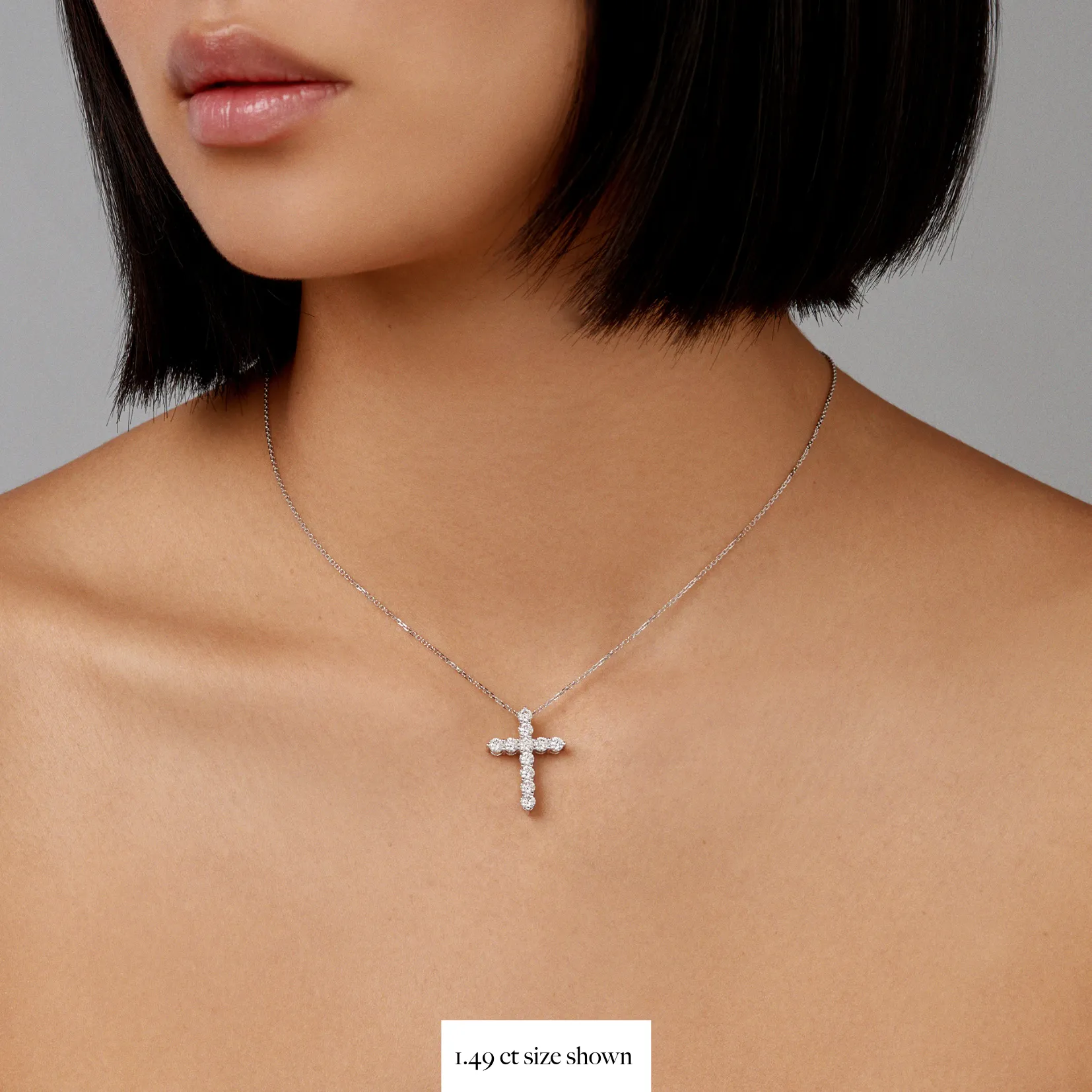 Stella Diamond Cross Necklace | White Gold