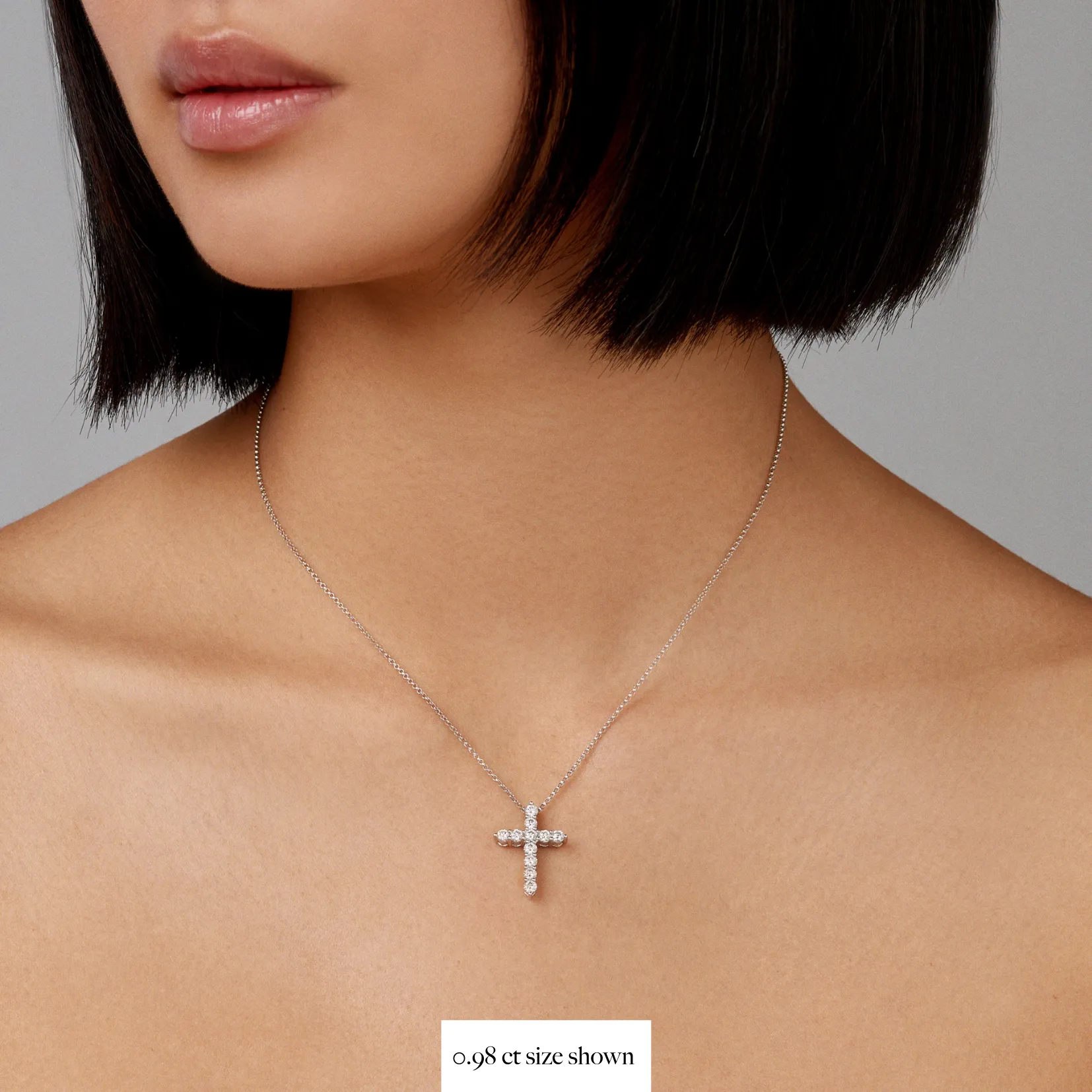Stella Diamond Cross Necklace | White Gold