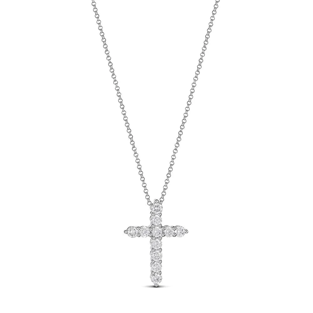 Stella Diamond Cross Necklace | White Gold