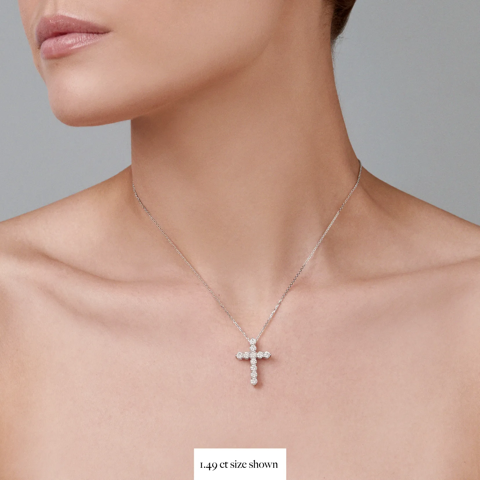 Stella Diamond Cross Necklace | White Gold