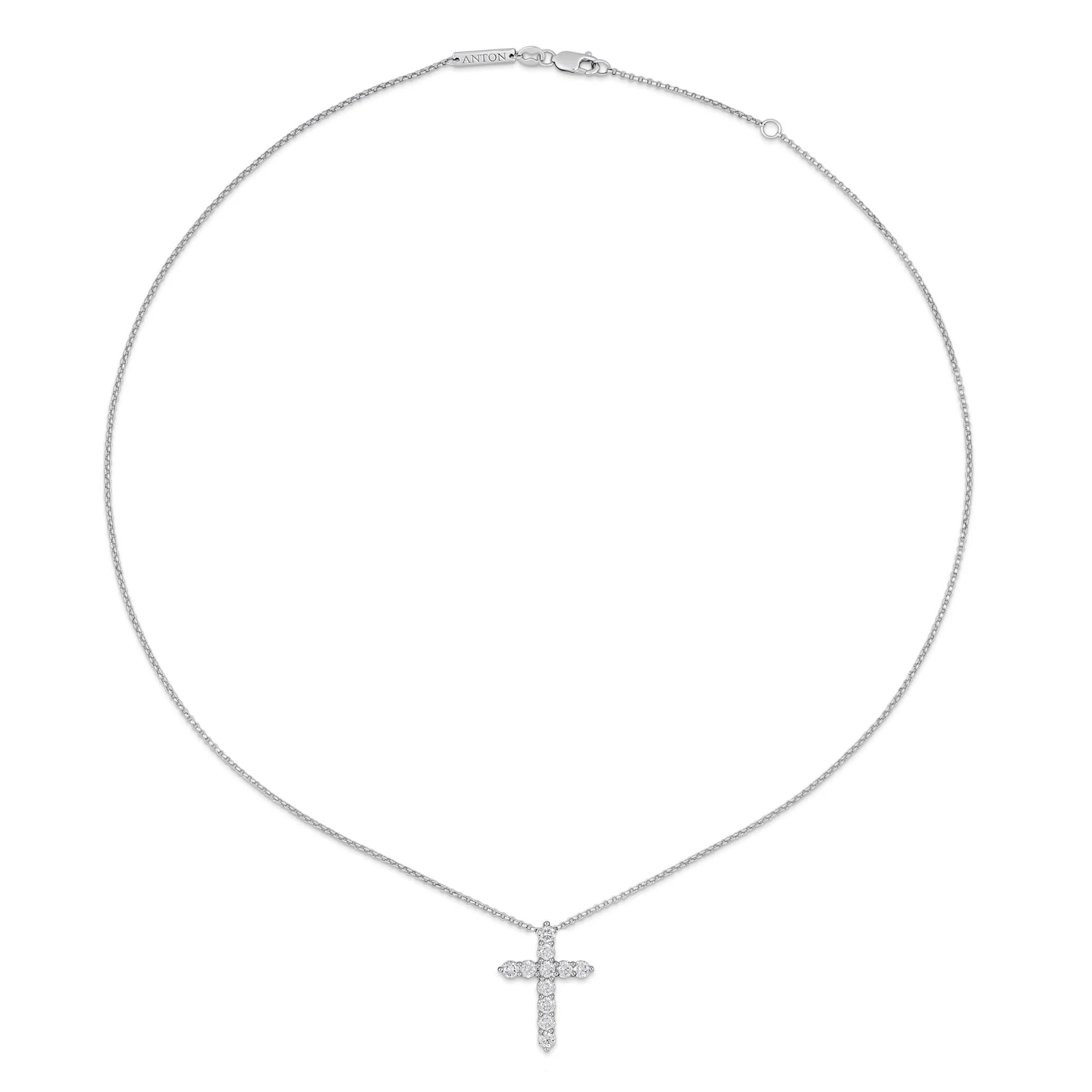 Stella Diamond Cross Necklace | White Gold
