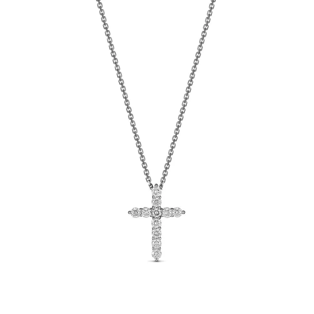 Stella Diamond Cross Necklace | White Gold