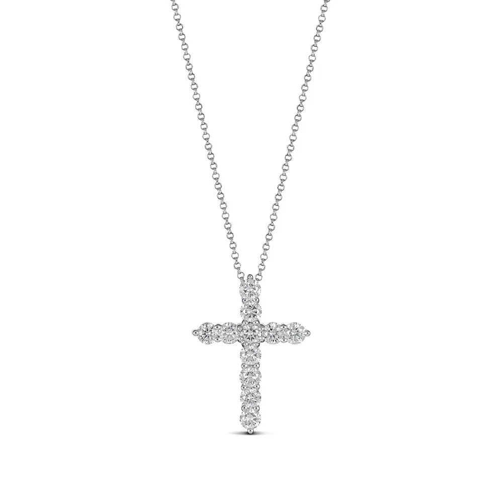 Stella Diamond Cross Necklace | White Gold