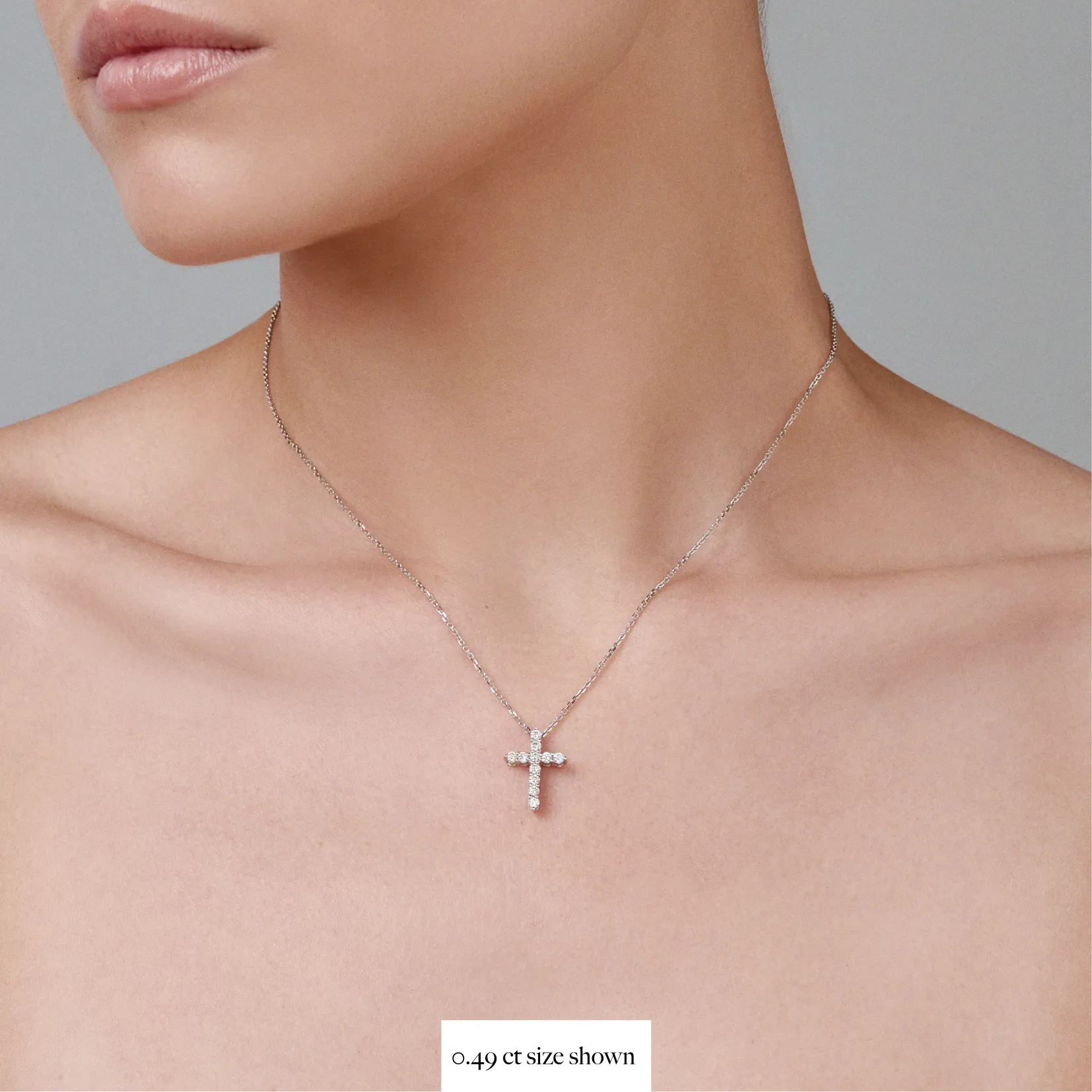 Stella Diamond Cross Necklace | White Gold