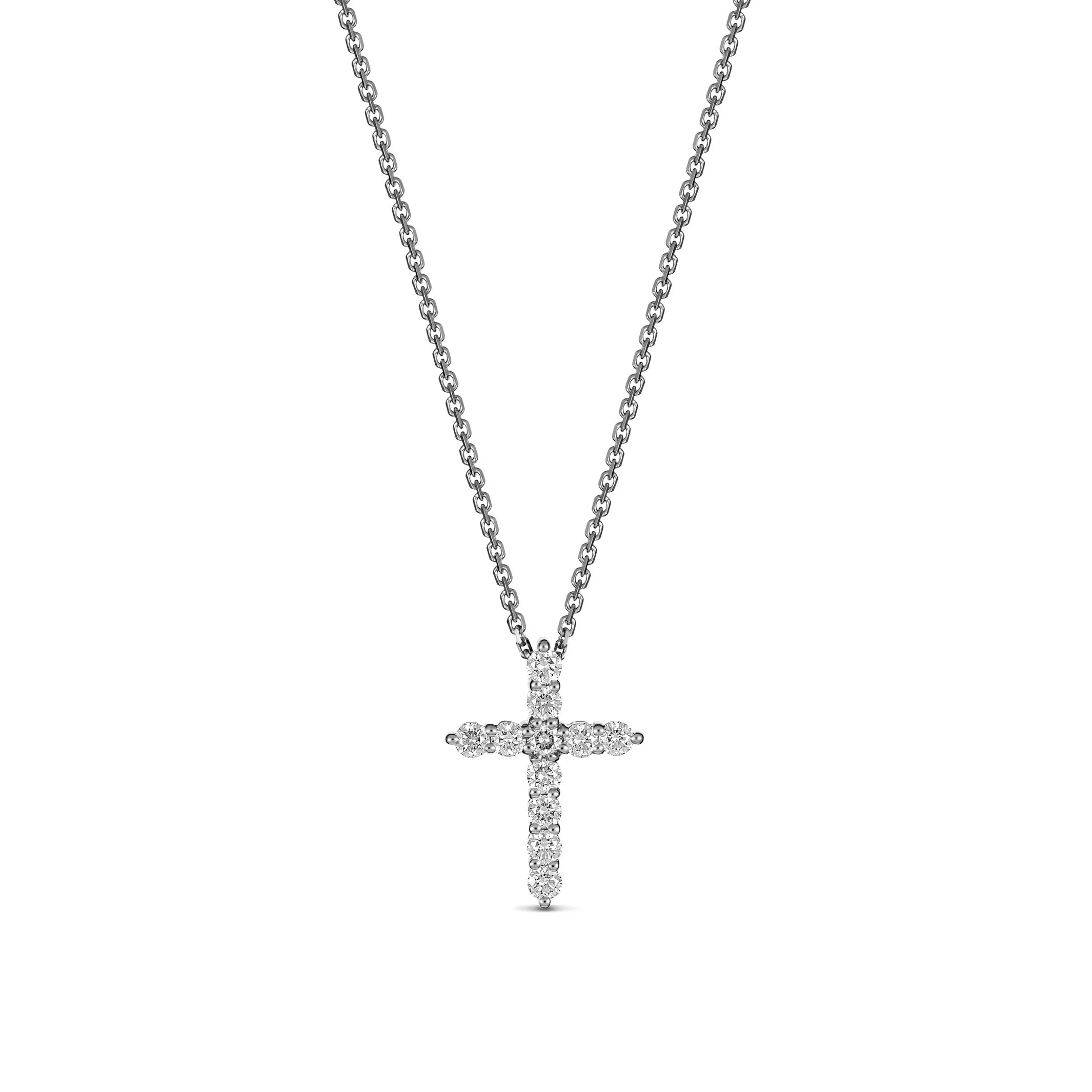 Stella Diamond Cross Necklace | White Gold
