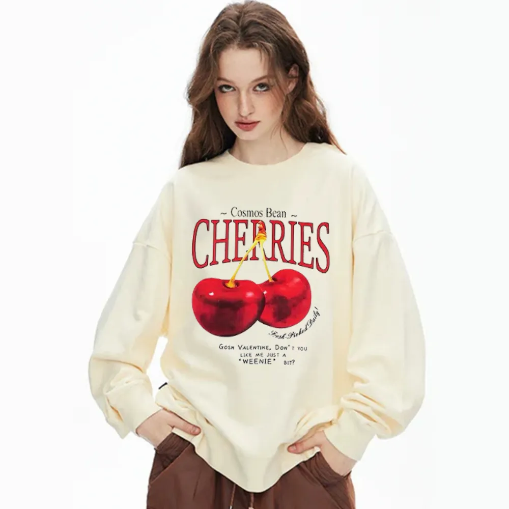 “Style trendy design realistic cherry letter” Sweatshirt