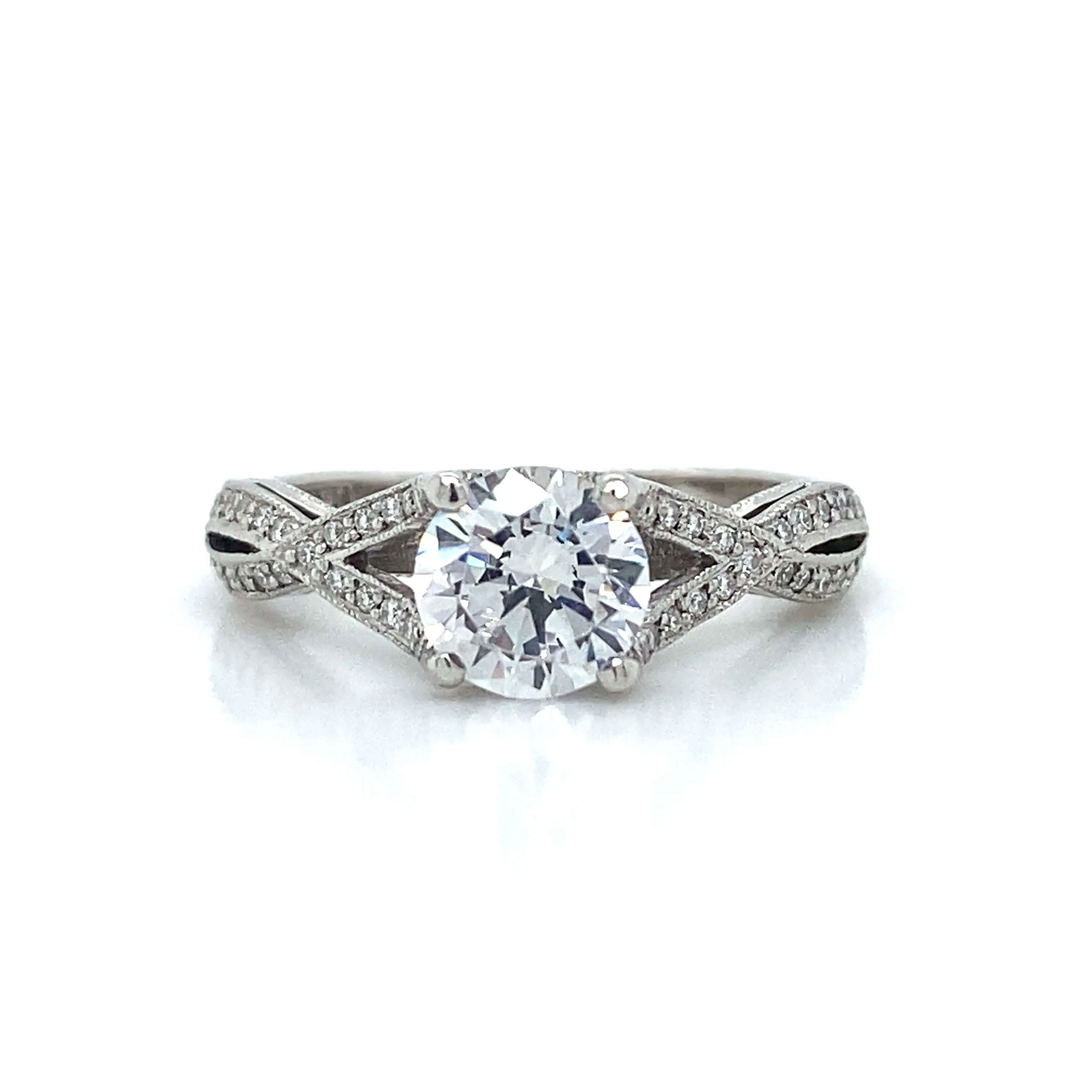 Tacori Pave Twisted Shank in Platinum
