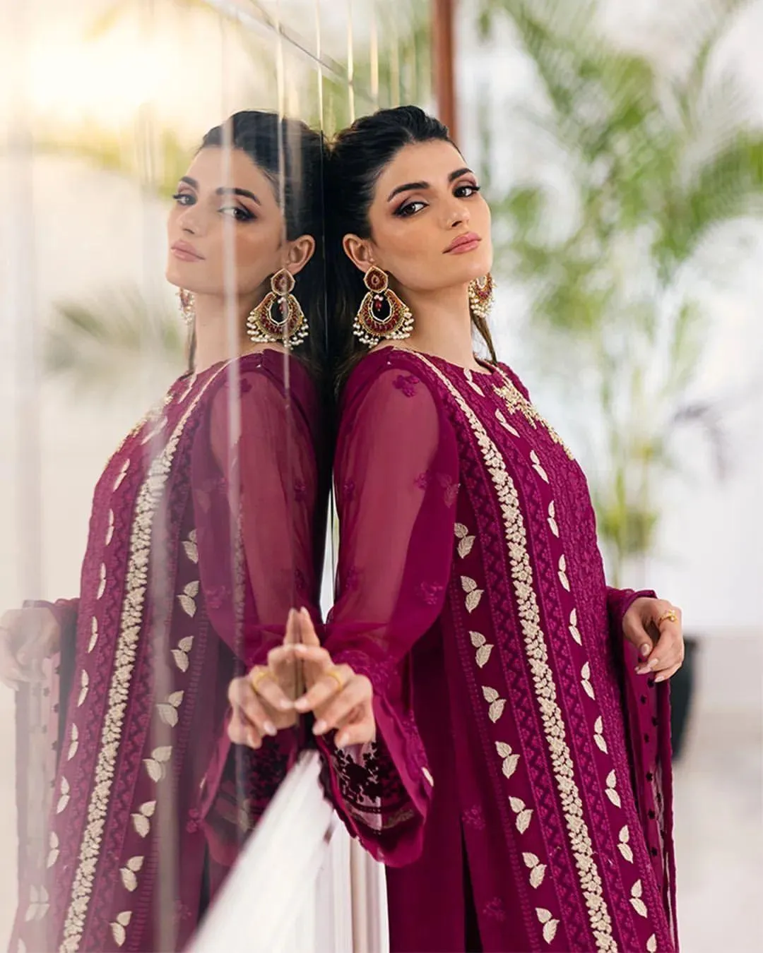 Trendy Sequence Embroidered Pakistani Style Suit Set