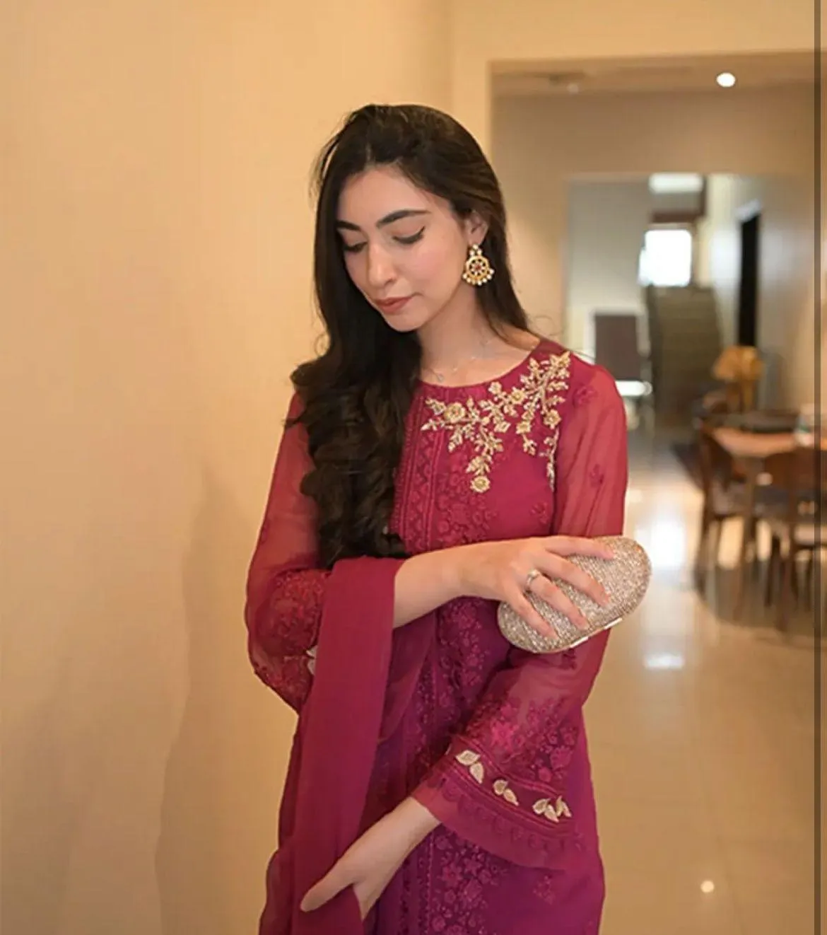 Trendy Sequence Embroidered Pakistani Style Suit Set
