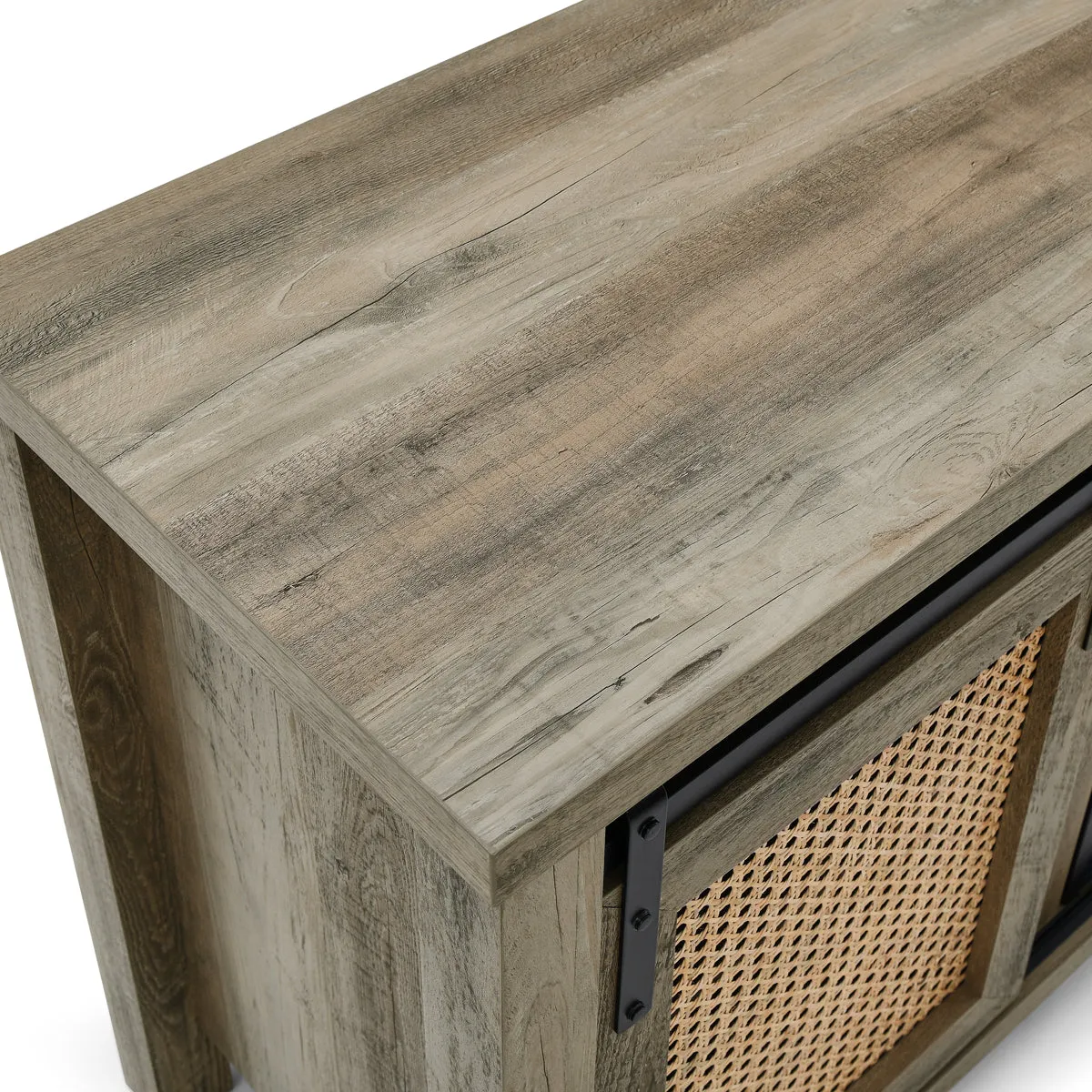 TV Stand up to 65 W/Electric Fireplace 4 Storage Shelves, Grey