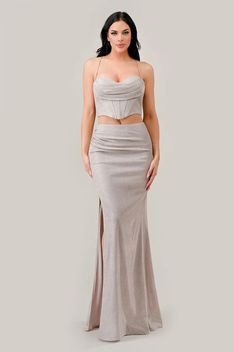 TWO PIECE GLITTER DRESS CDCD350
