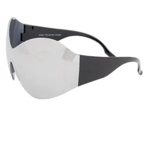 Unlock Style: Trendy Silver Mirrored Mask Butterfly Sunglasses