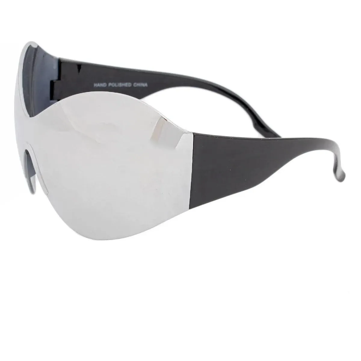 Unlock Style: Trendy Silver Mirrored Mask Butterfly Sunglasses