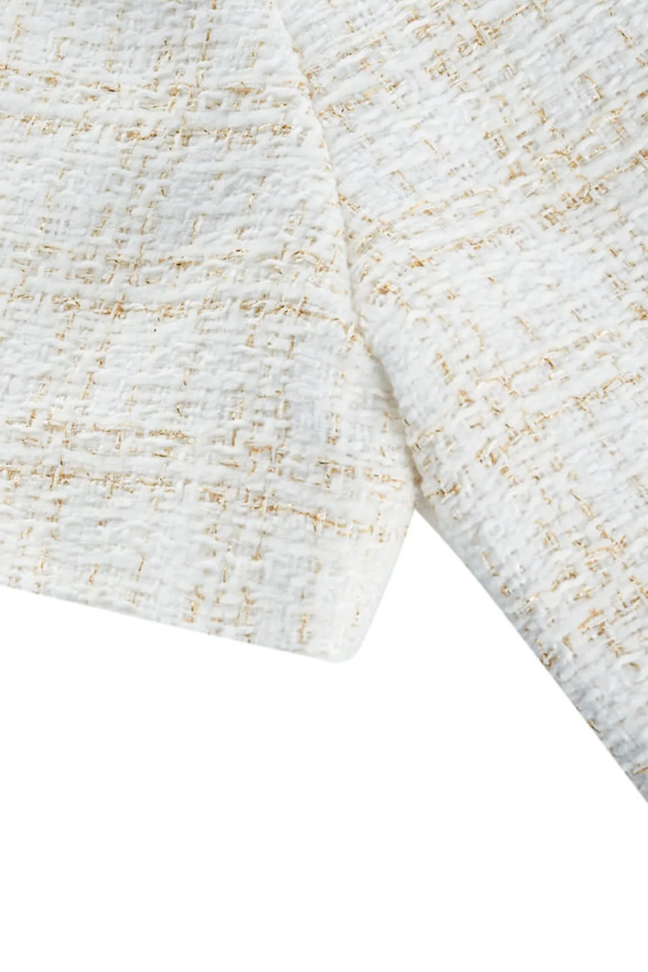 V-Neck Lurex Tweed Dress