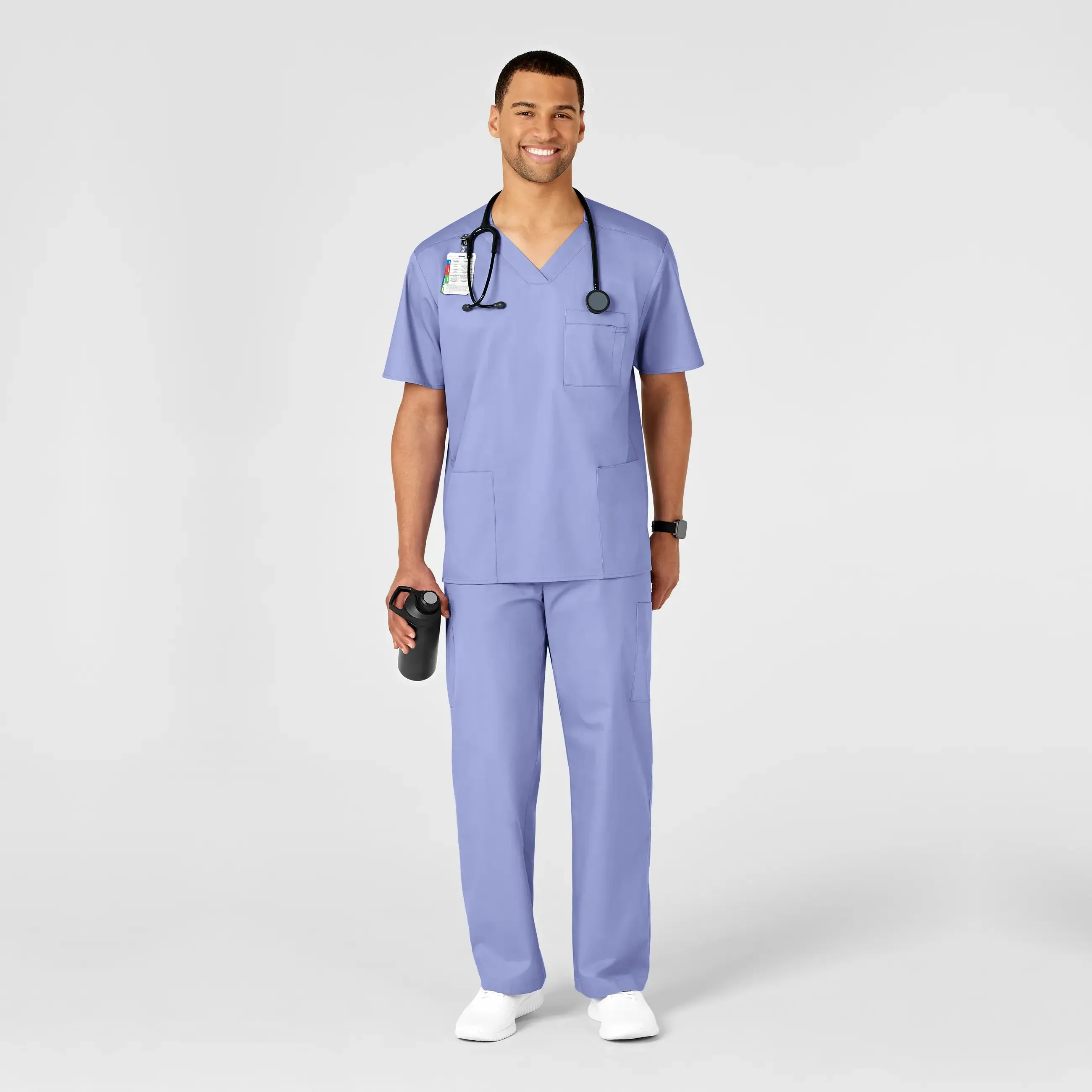 Wink Men's WonderWORK Cargo Scrub Pant - Ceil Blue