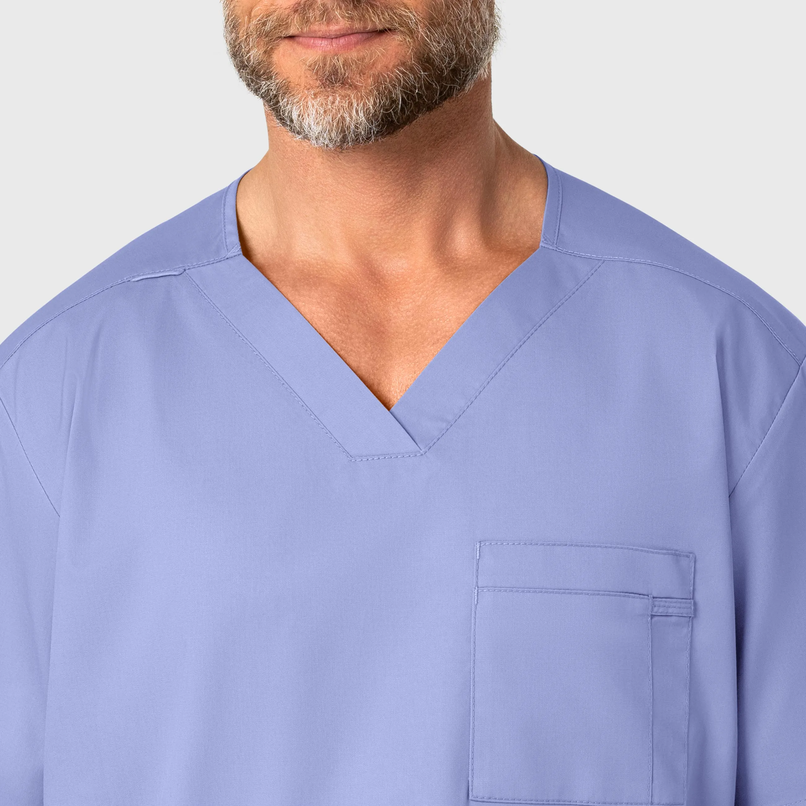 WonderWORK Men's V-Neck Scrub Top - Ceil Blue