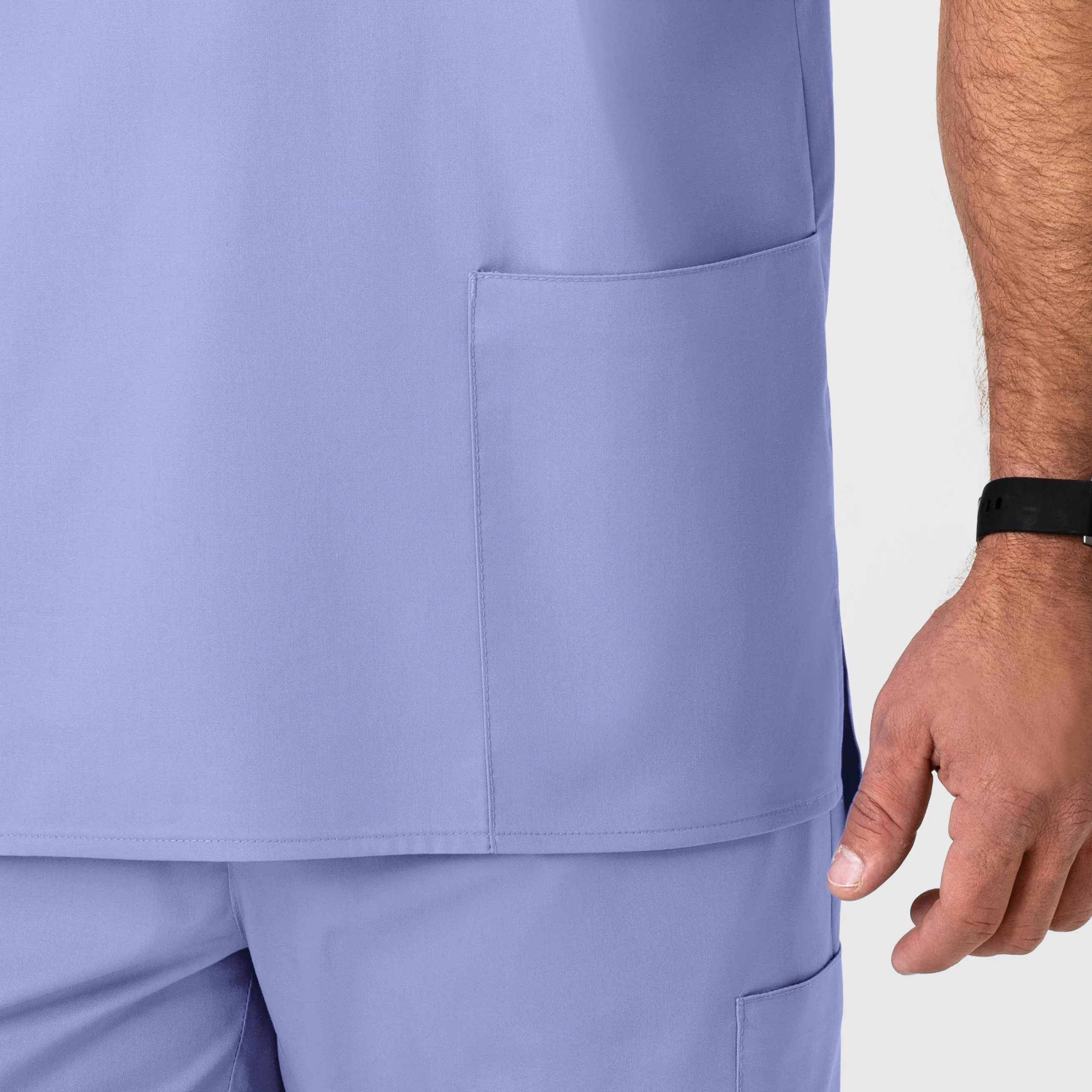 WonderWORK Men's V-Neck Scrub Top - Ceil Blue