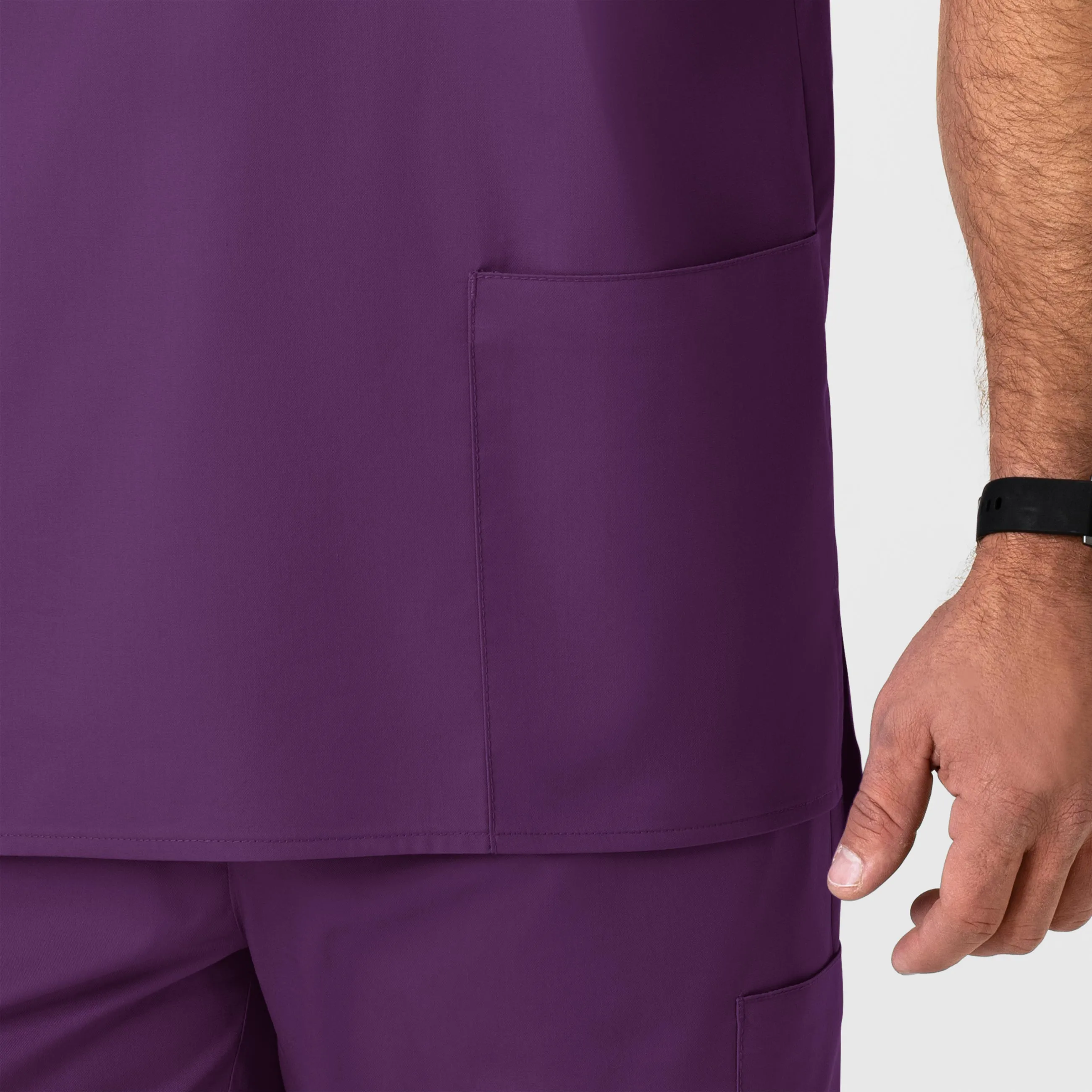 WonderWORK Men's V-Neck Scrub Top - Eggplant