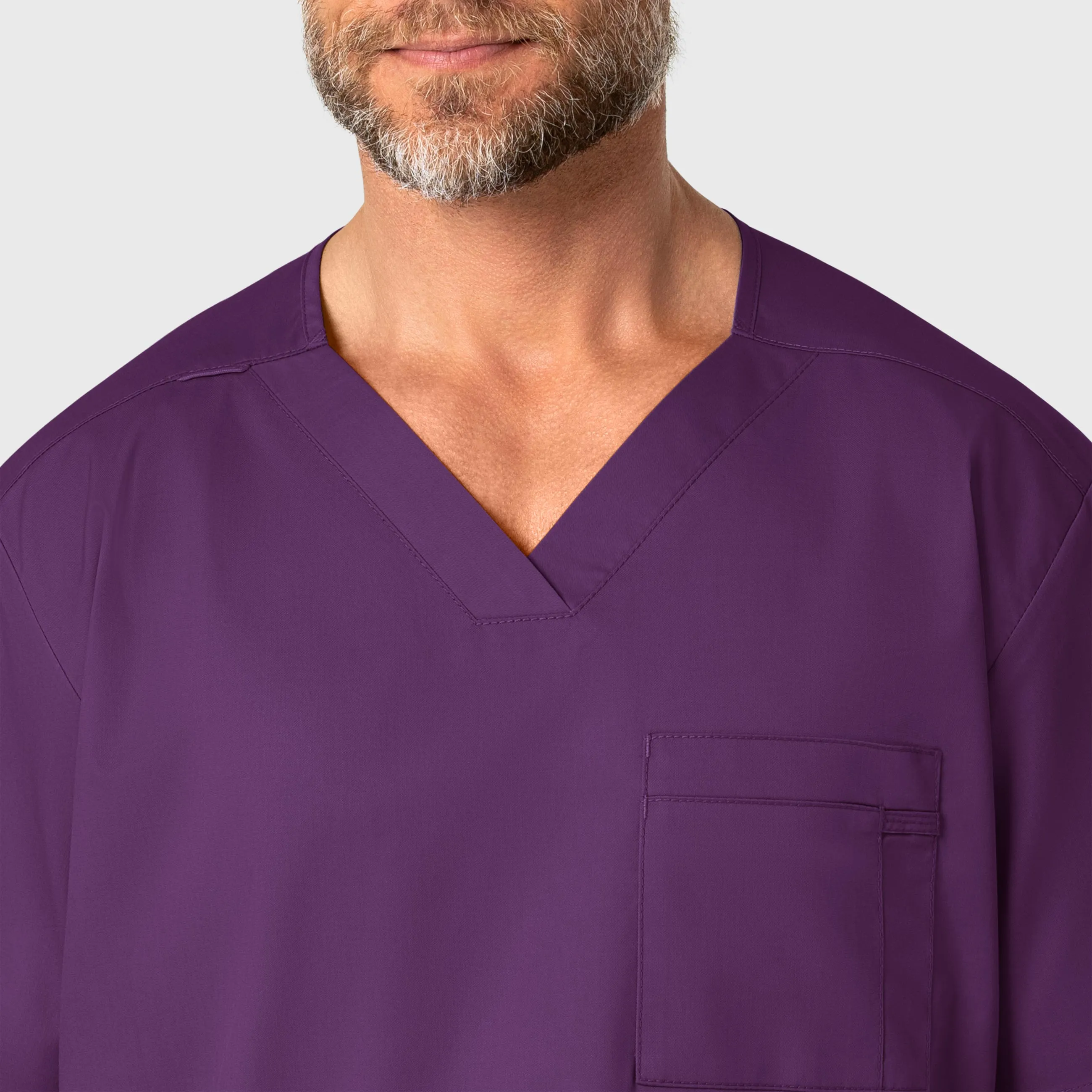 WonderWORK Men's V-Neck Scrub Top - Eggplant