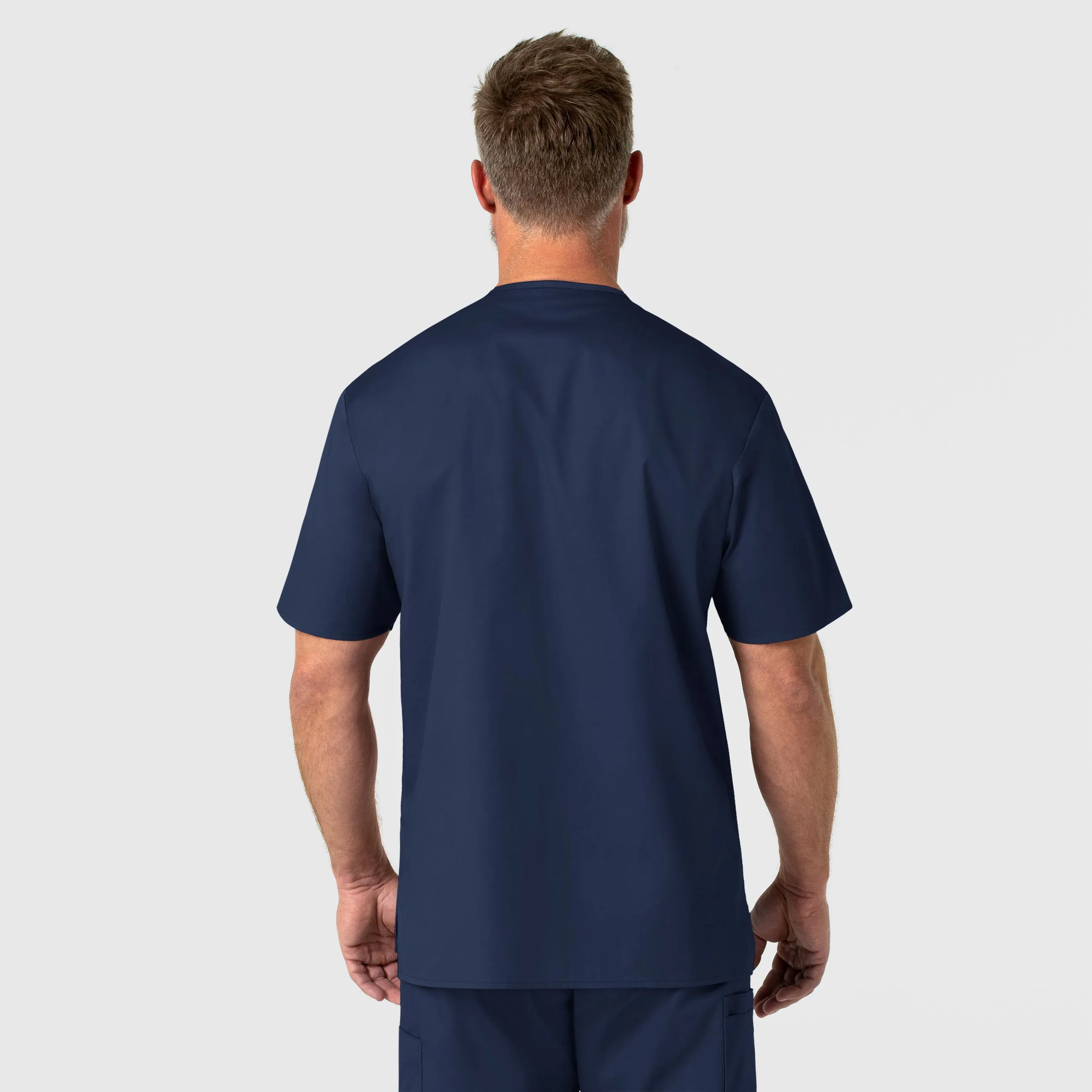 WonderWORK Men's V-Neck Scrub Top - Navy