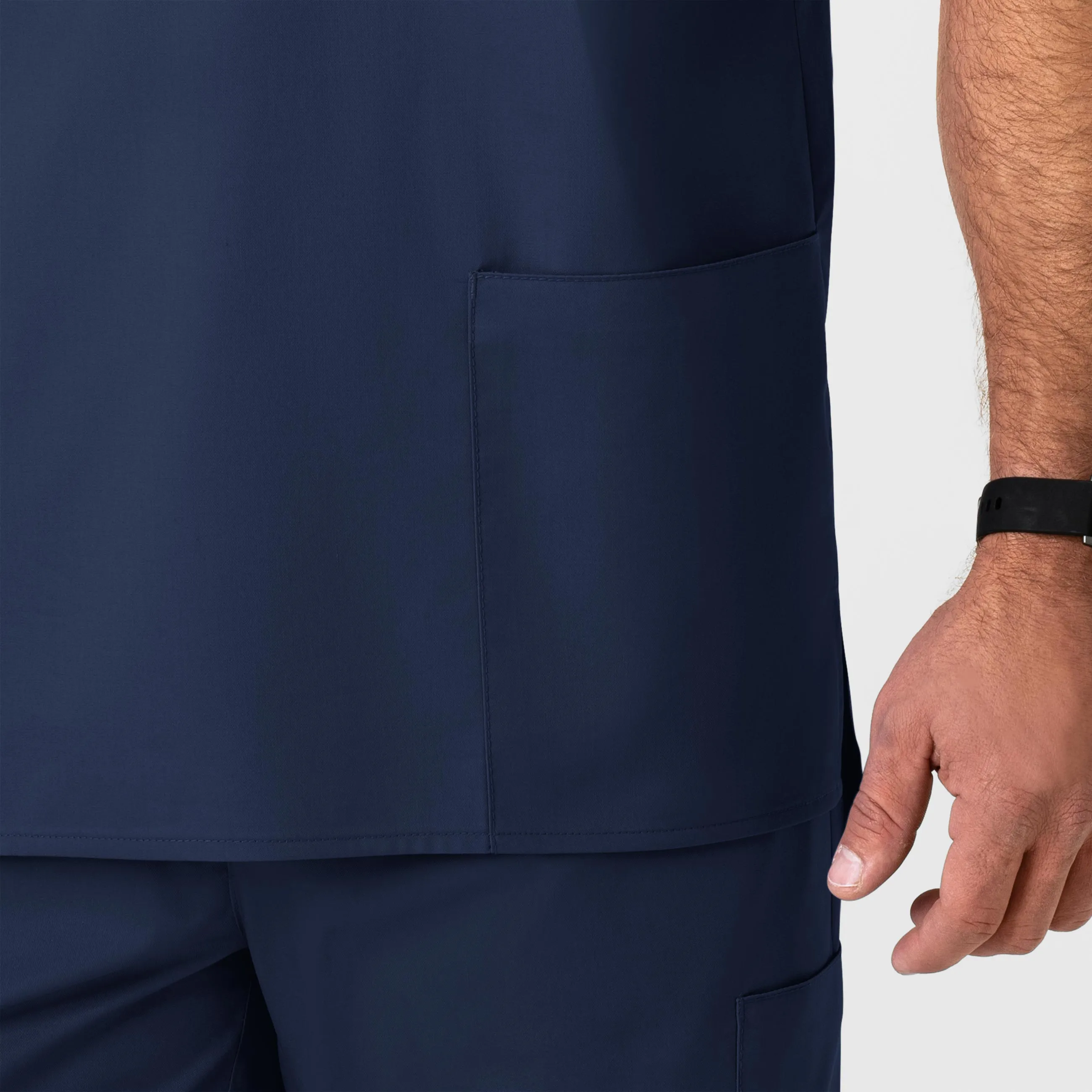 WonderWORK Men's V-Neck Scrub Top - Navy