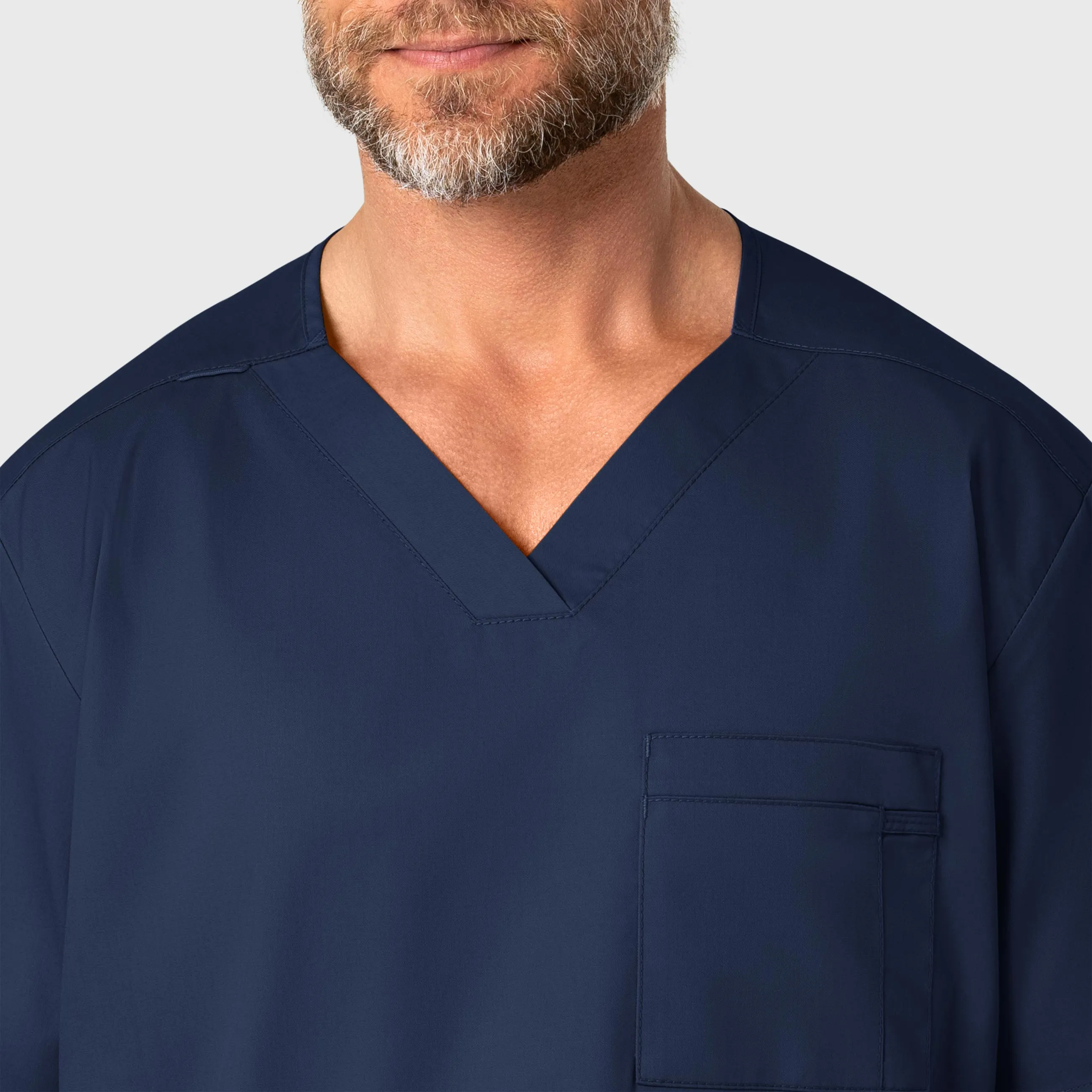WonderWORK Men's V-Neck Scrub Top - Navy