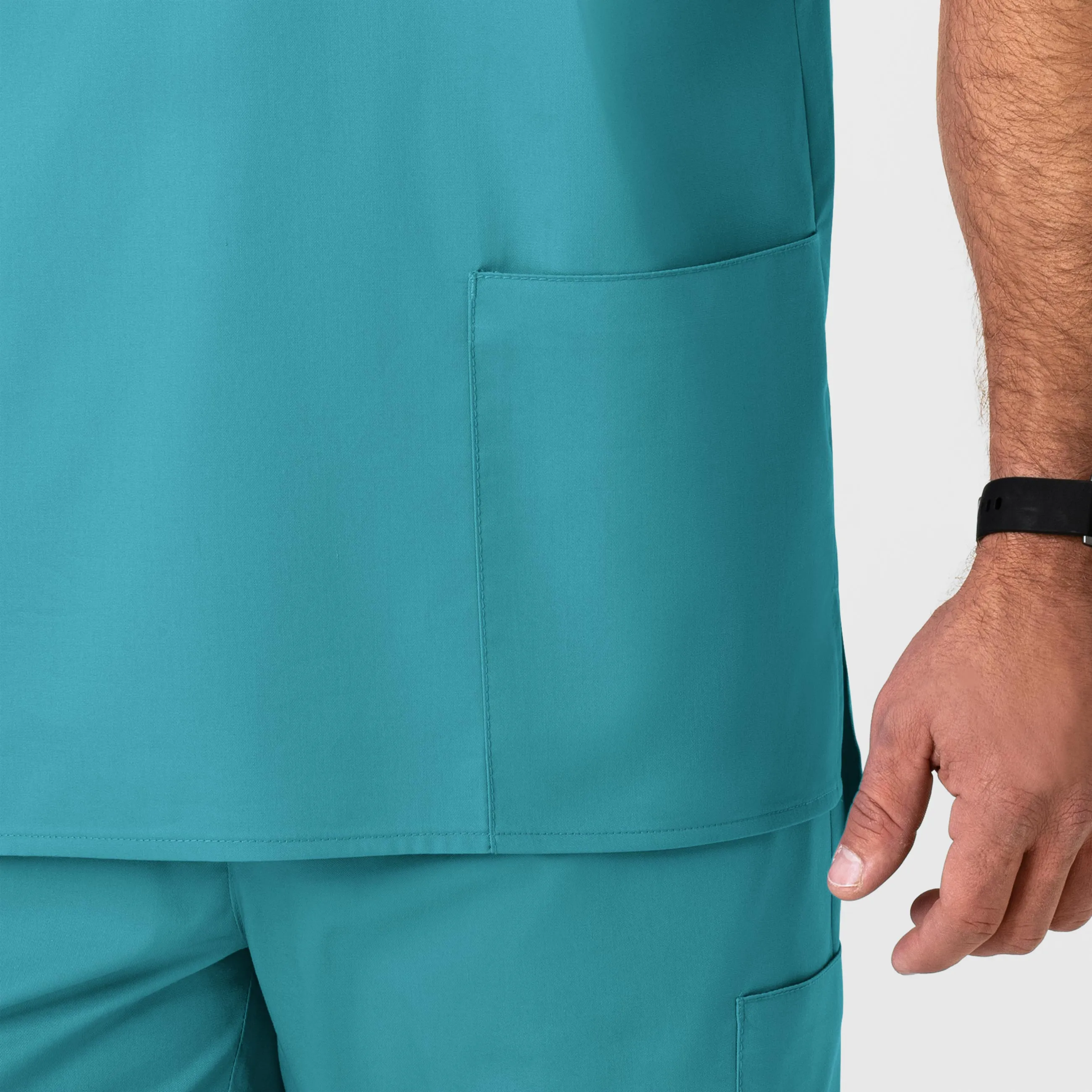 WonderWORK Men's V-Neck Scrub Top - Teal Blue