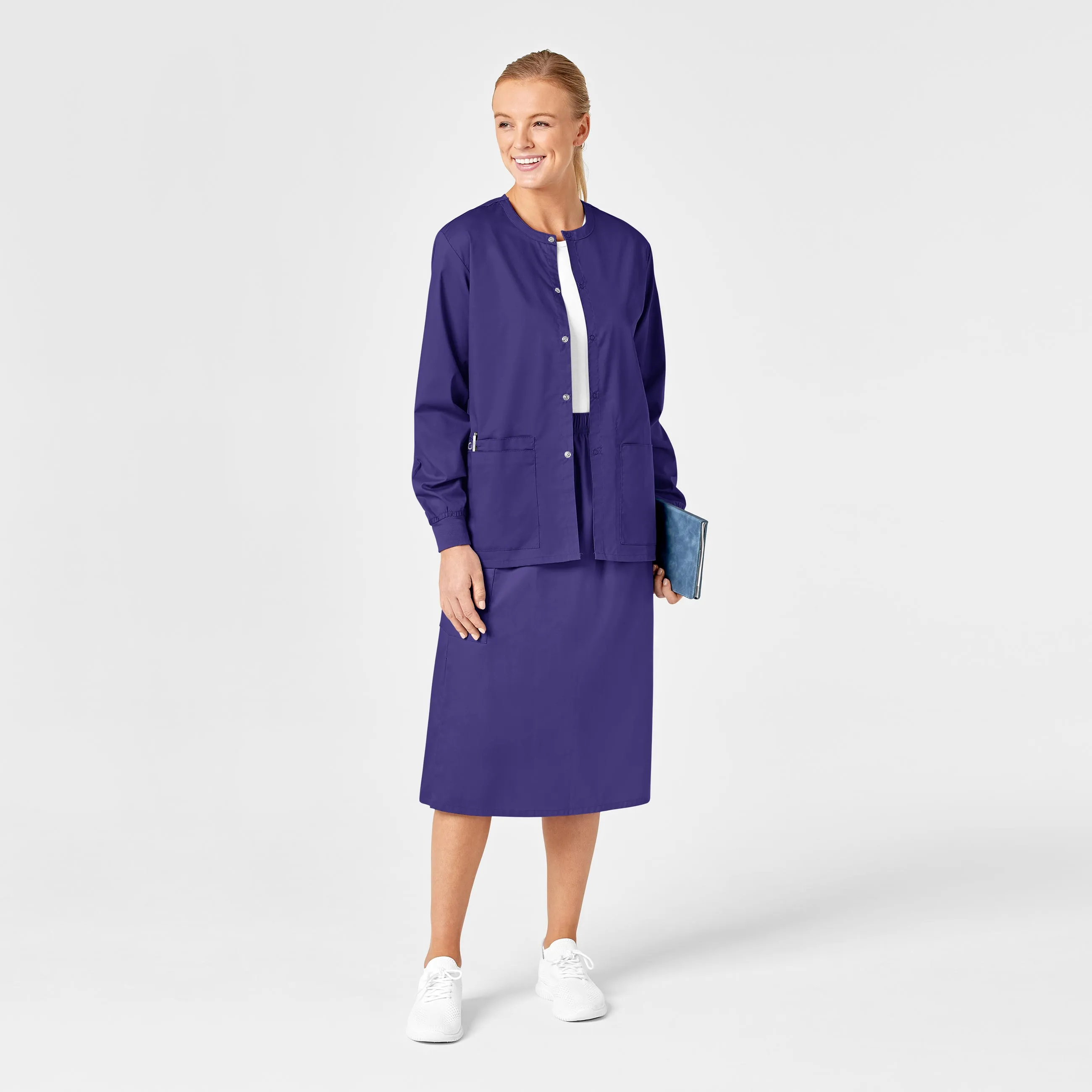 WonderWORK Women's Pull On Cargo Scrub Skirt - Grape